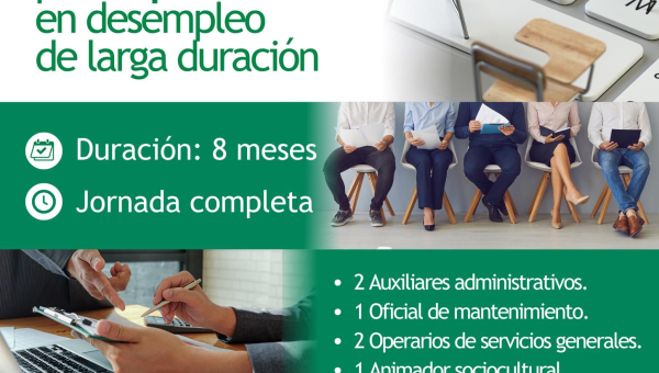 Oferta de empleo para 8 personas en desempleo de larga duración en Villanueva del Pardillo