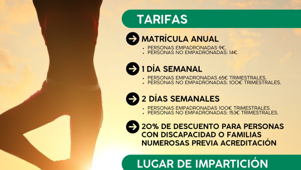 Comienzo del plazo de inscripciones para la actividad yoga mujer (2025-2026)