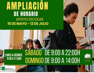 Biblioteca Municipal Luis Parra, ampliación del horario los fines de semana