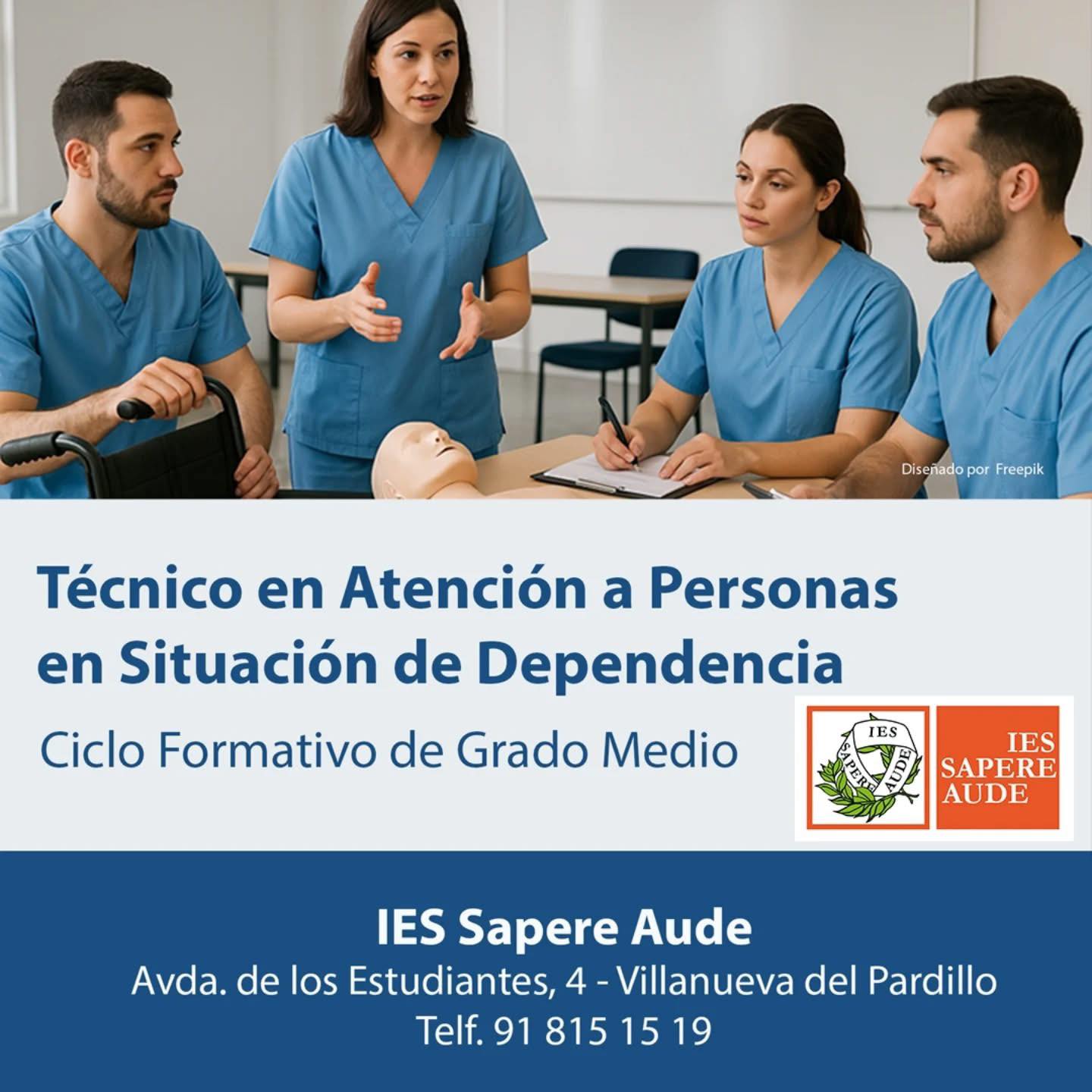 El IES Sapere Aude amplía su oferta educativa con el Ciclo Formativo de Grado Medio en Atención a Personas en Situación de Dependencia
