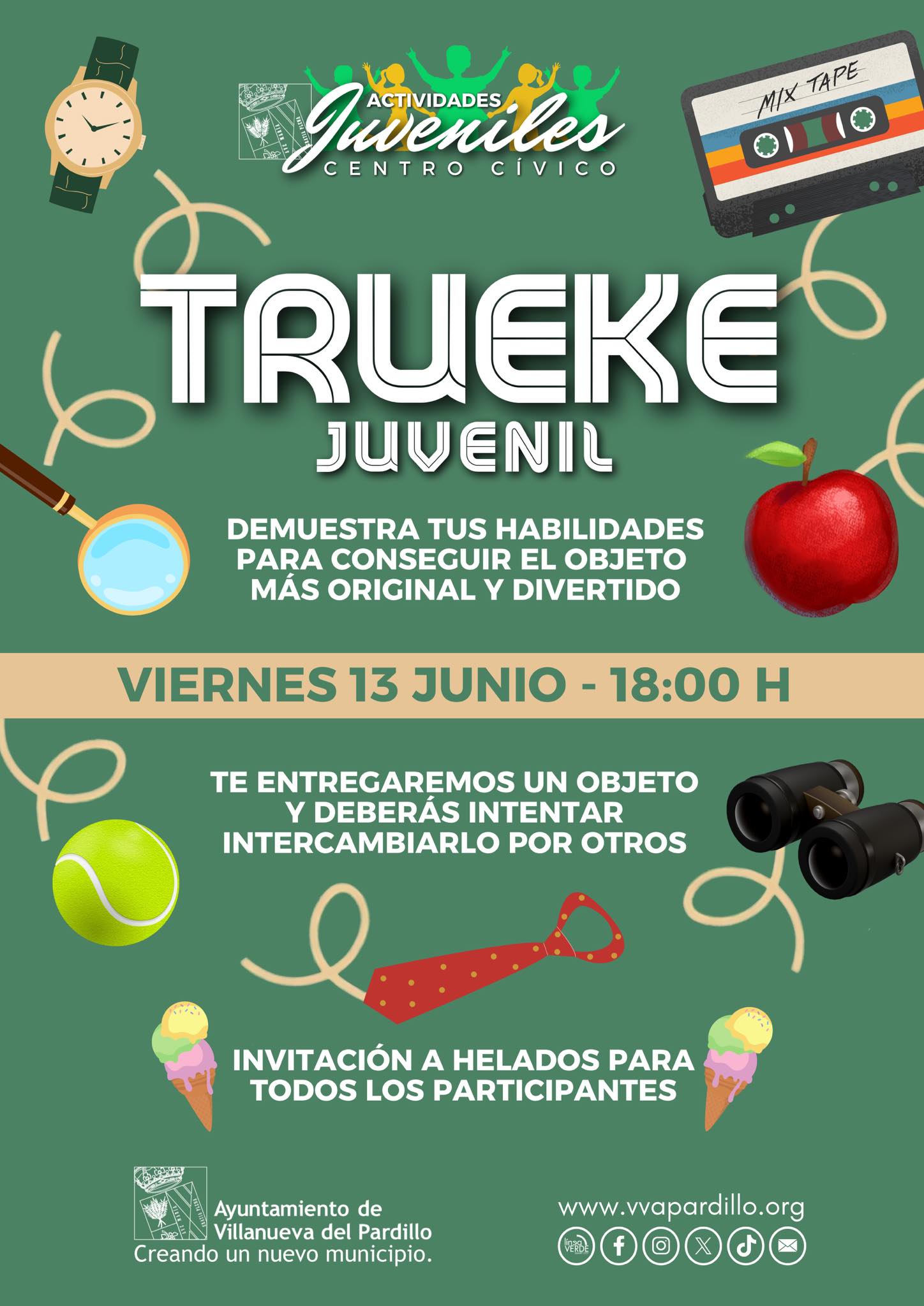 Actividades juveniles Centro Cívico. Trueke juvenil en Villanueva del Pardillo