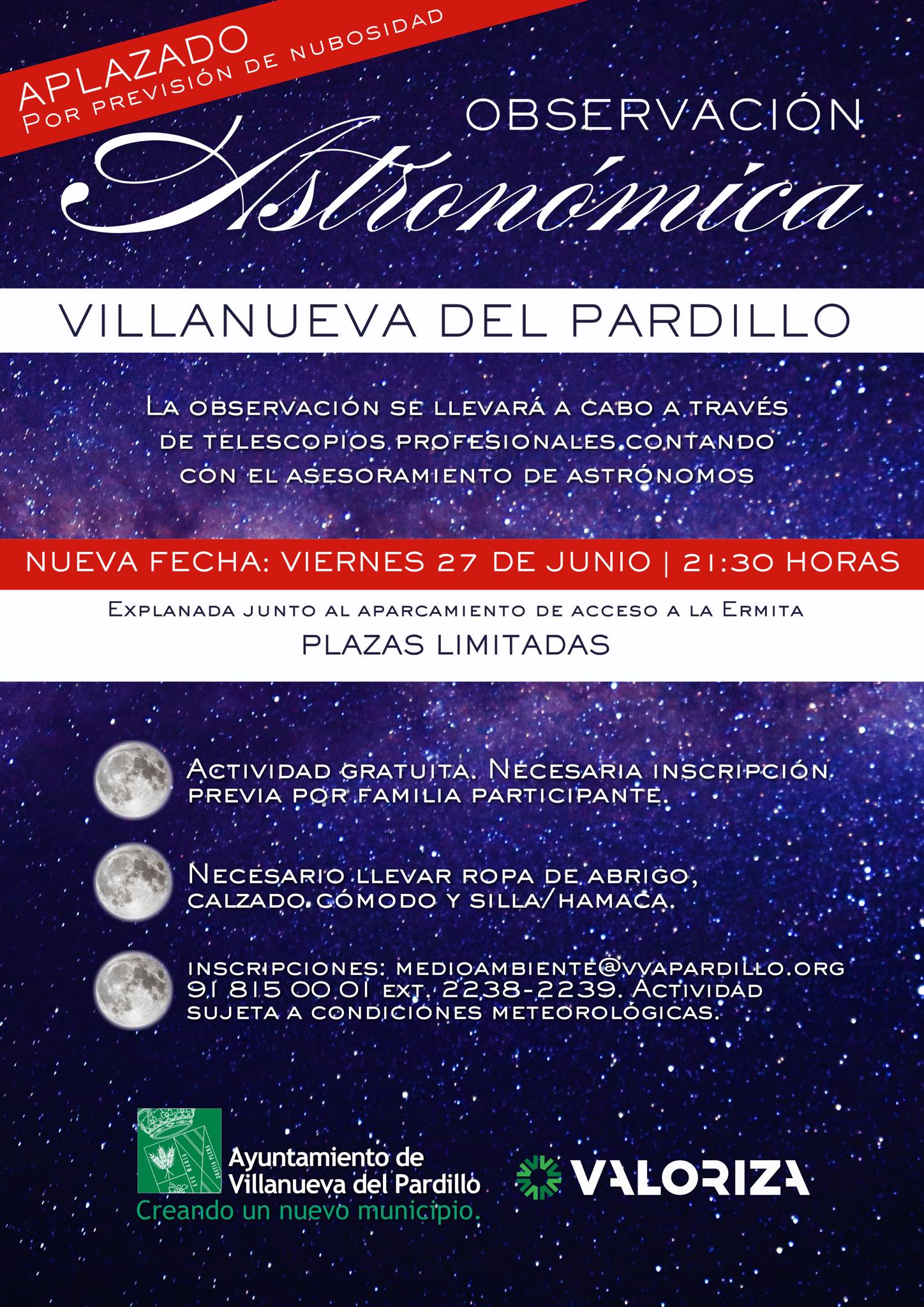 Villanueva del Pardillo organiza una jornada de observación astronómica en familia