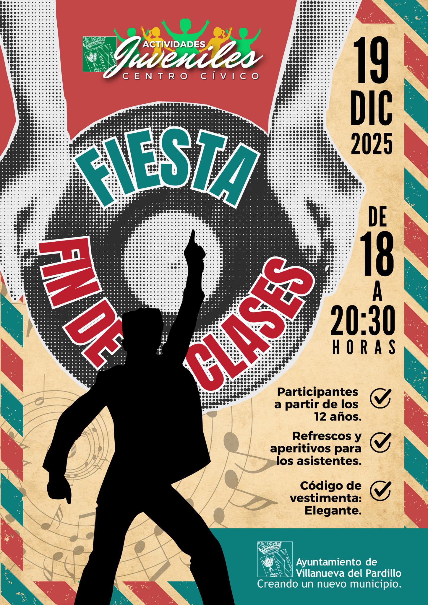 Actividades juveniles Centro Cívico. Fiesta juvenil de fin de clases en Villanueva del Pardillo.