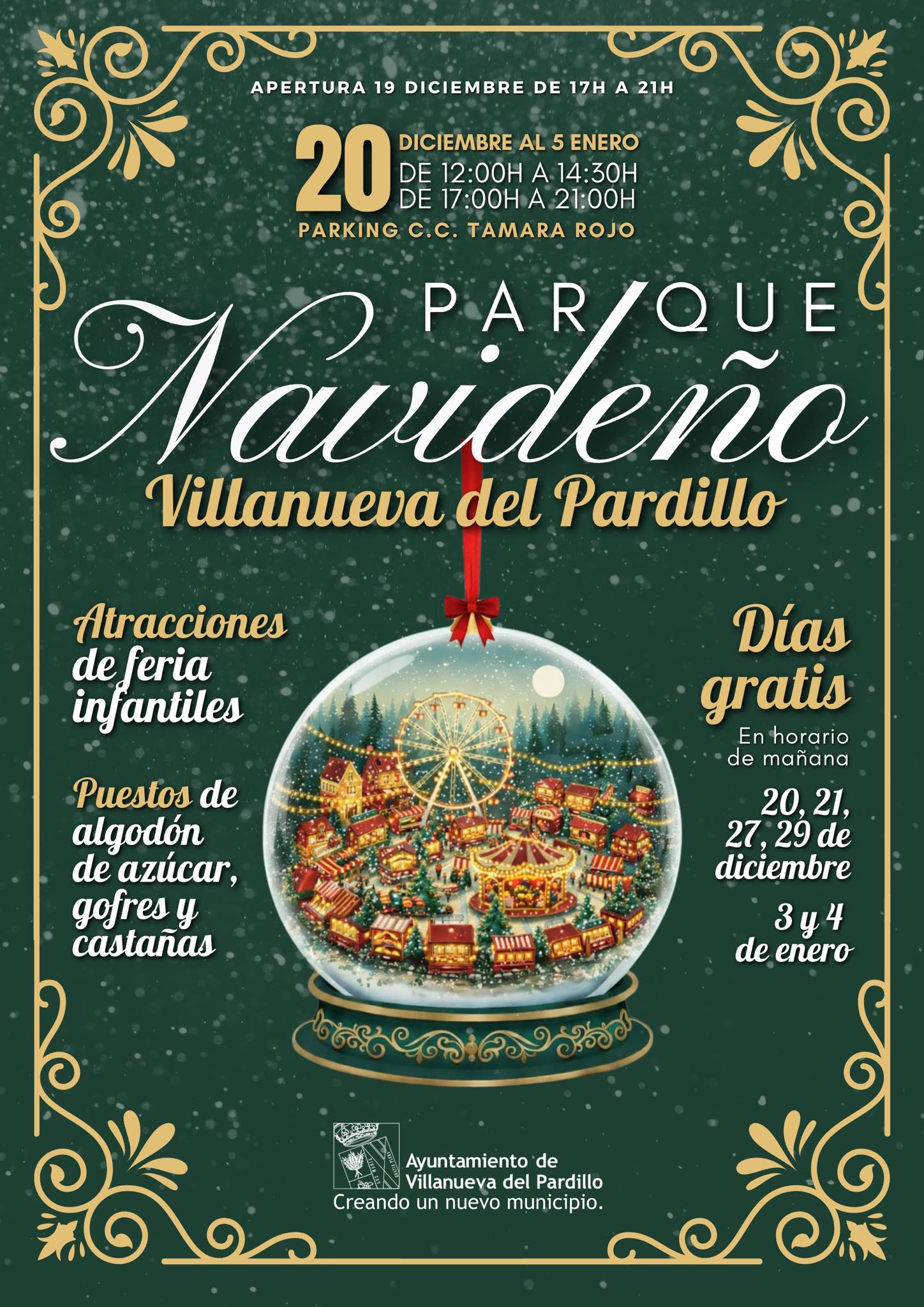 Parque navideño con atracciones infantiles, puestos de dulces y castañas y mucha diversión en Villanueva del Pardillo