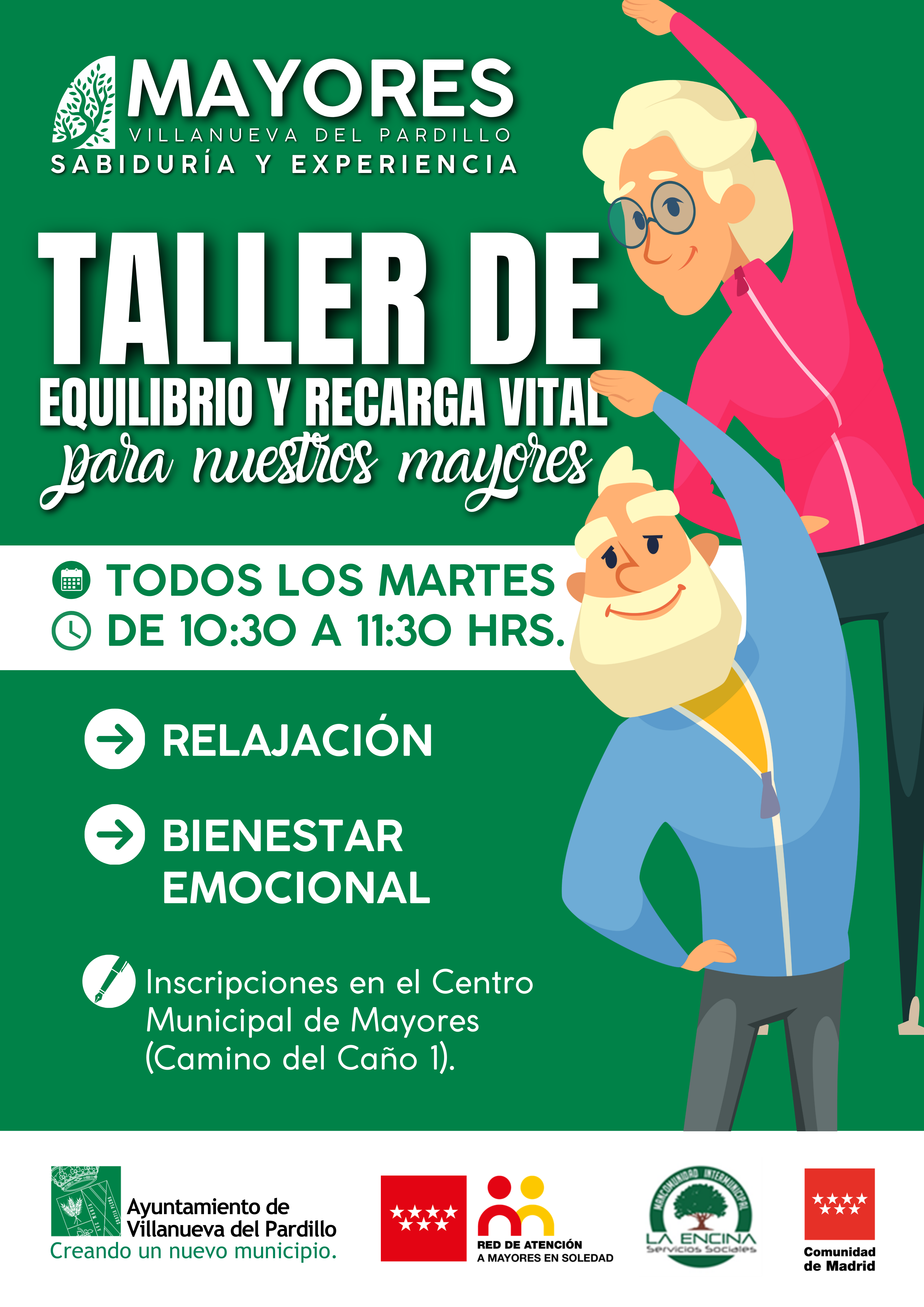 Taller de equilibrio y recarga vital para personas mayores en Villanueva del Pardillo