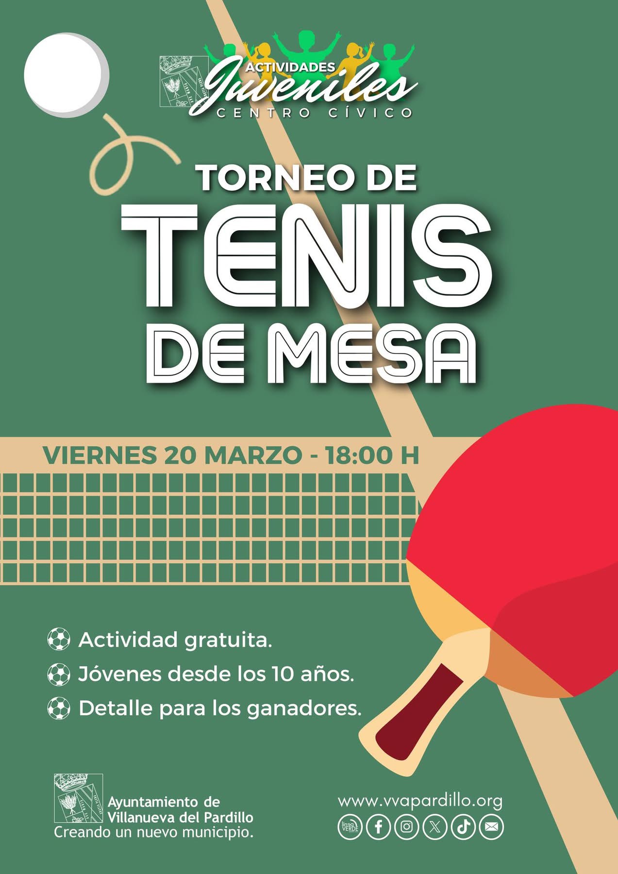 Actividades juveniles Centro Cívico. Torneo de Tenis de Mesa en Villanueva del Pardillo