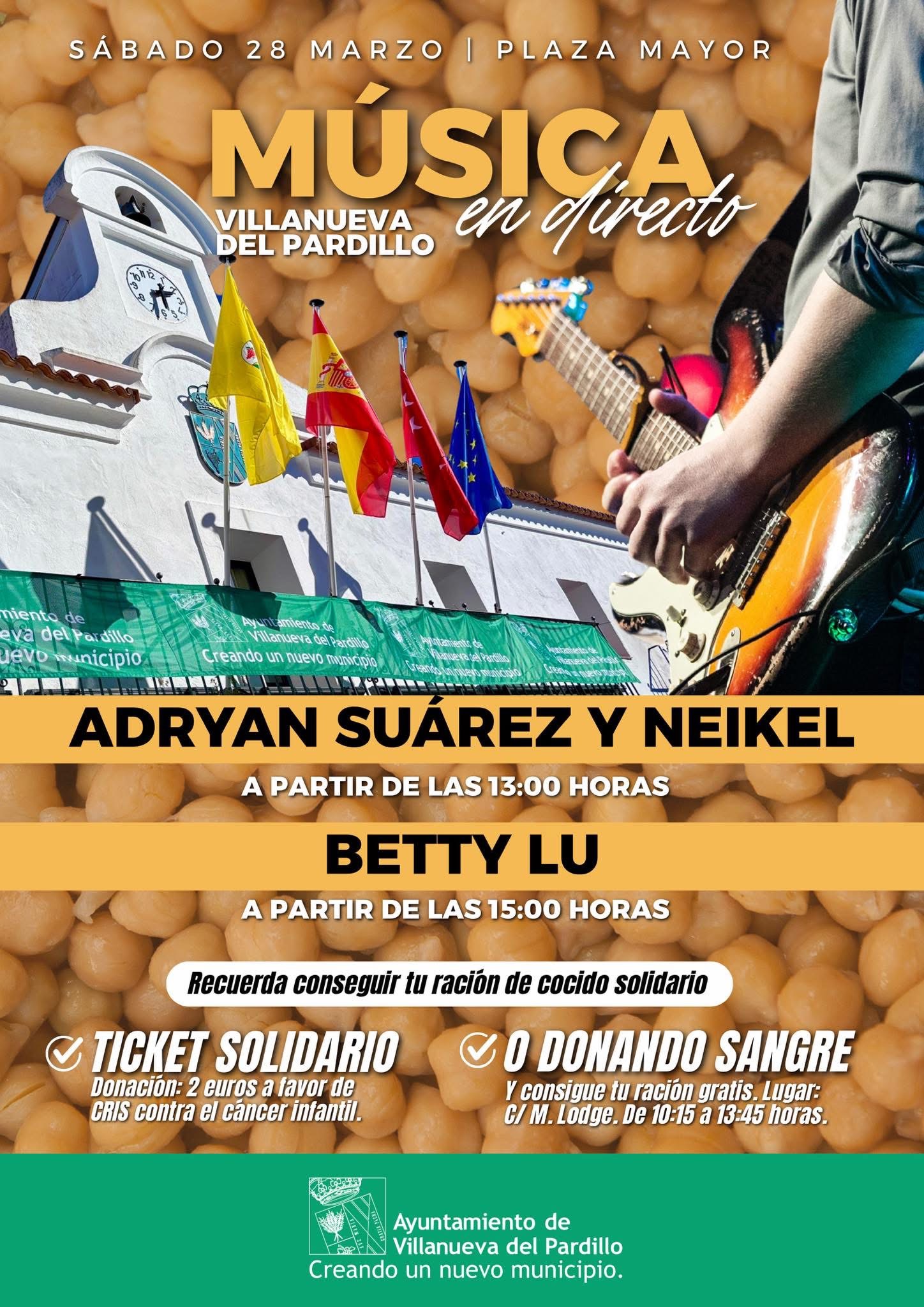 Música en directo en la Plaza Mayor durante el IV Gran Cocido Pardillano Solidario