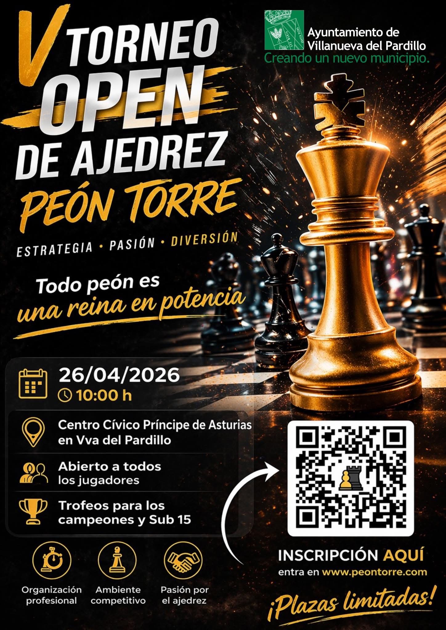 V Torneo Open de Ajedrez Peón Torre en Villanueva del Pardillo