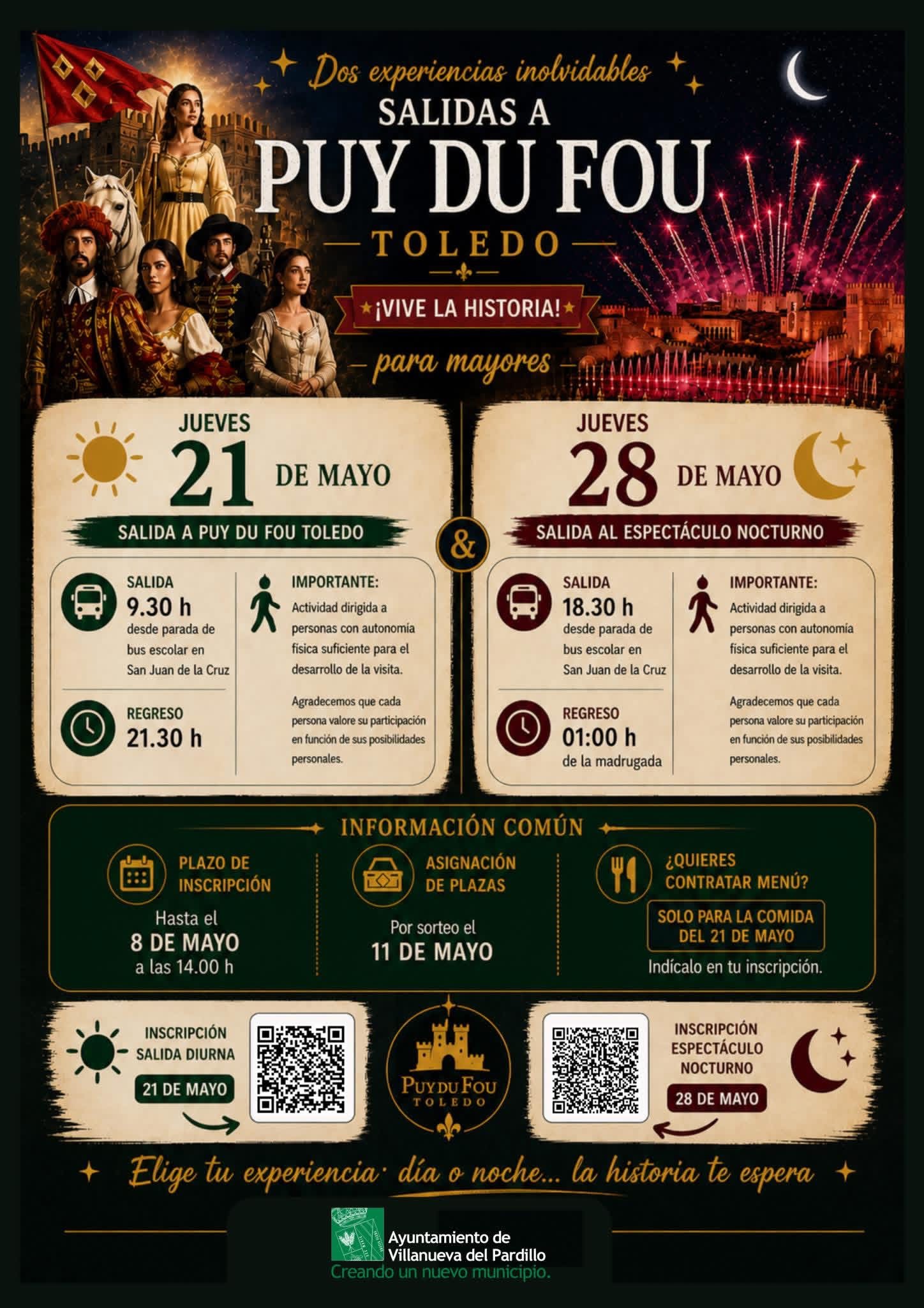 Nuestros mayores serán los protagonistas de unas jornadas inolvidables en Puy du Fou