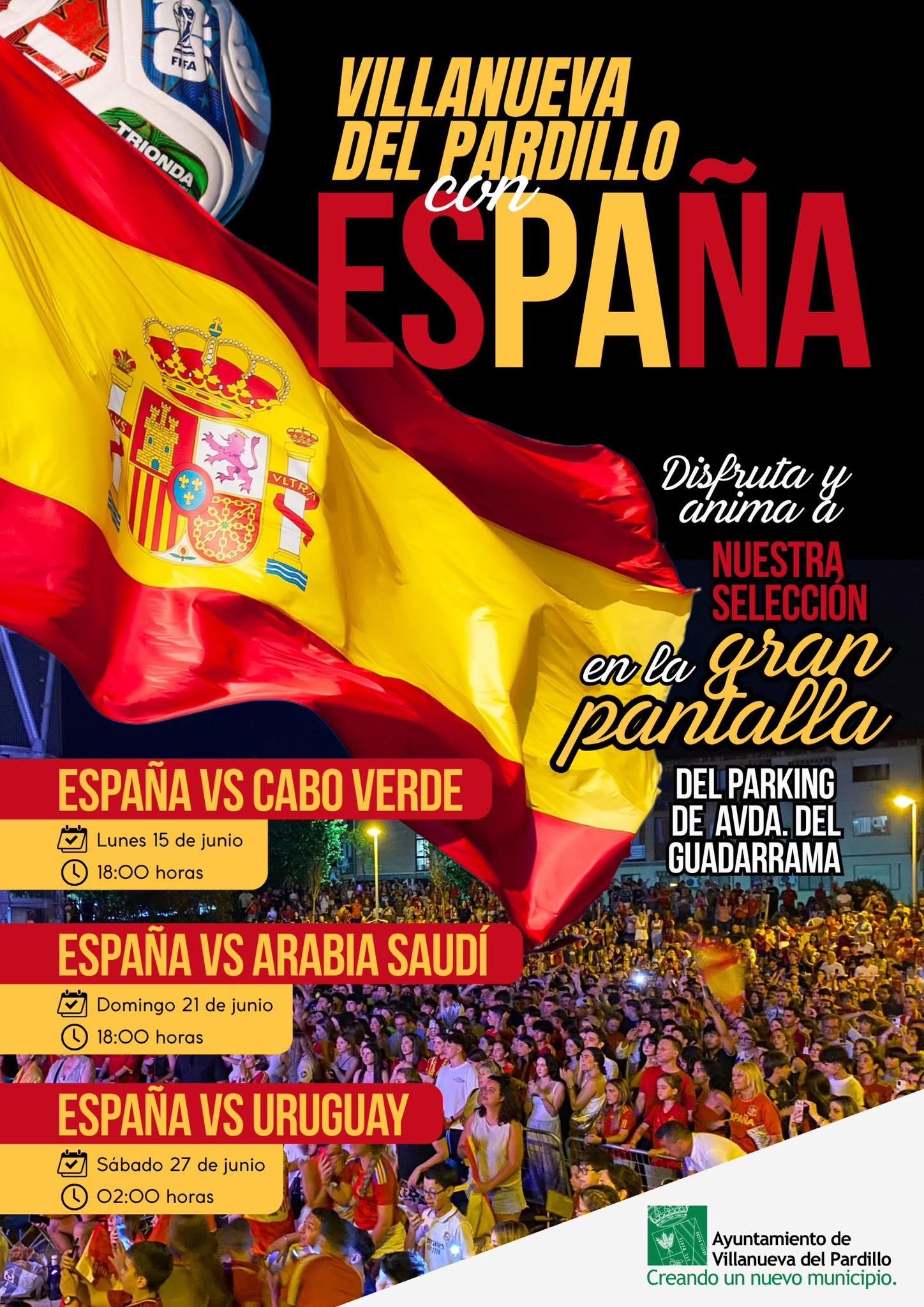 Villanueva del Pardillo con España. Gran pantalla para animar a nuestra selección en el Mundial