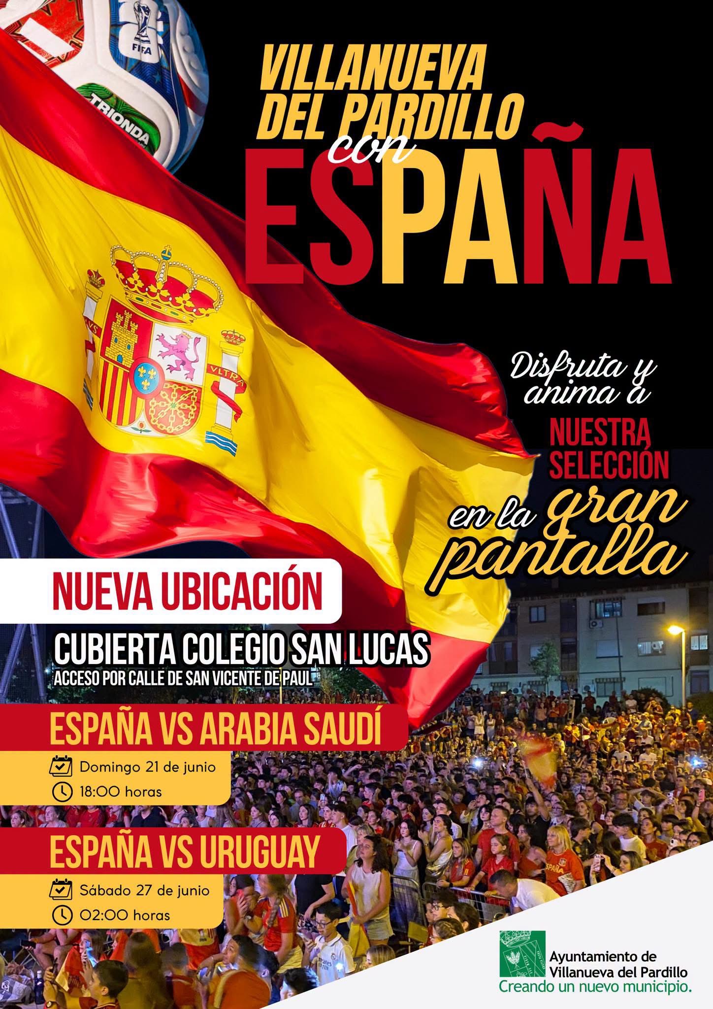 ÚLTIMA HORA. La gran pantalla para animar a nuestra selección se traslada a la cubierta del Colegio San Lucas