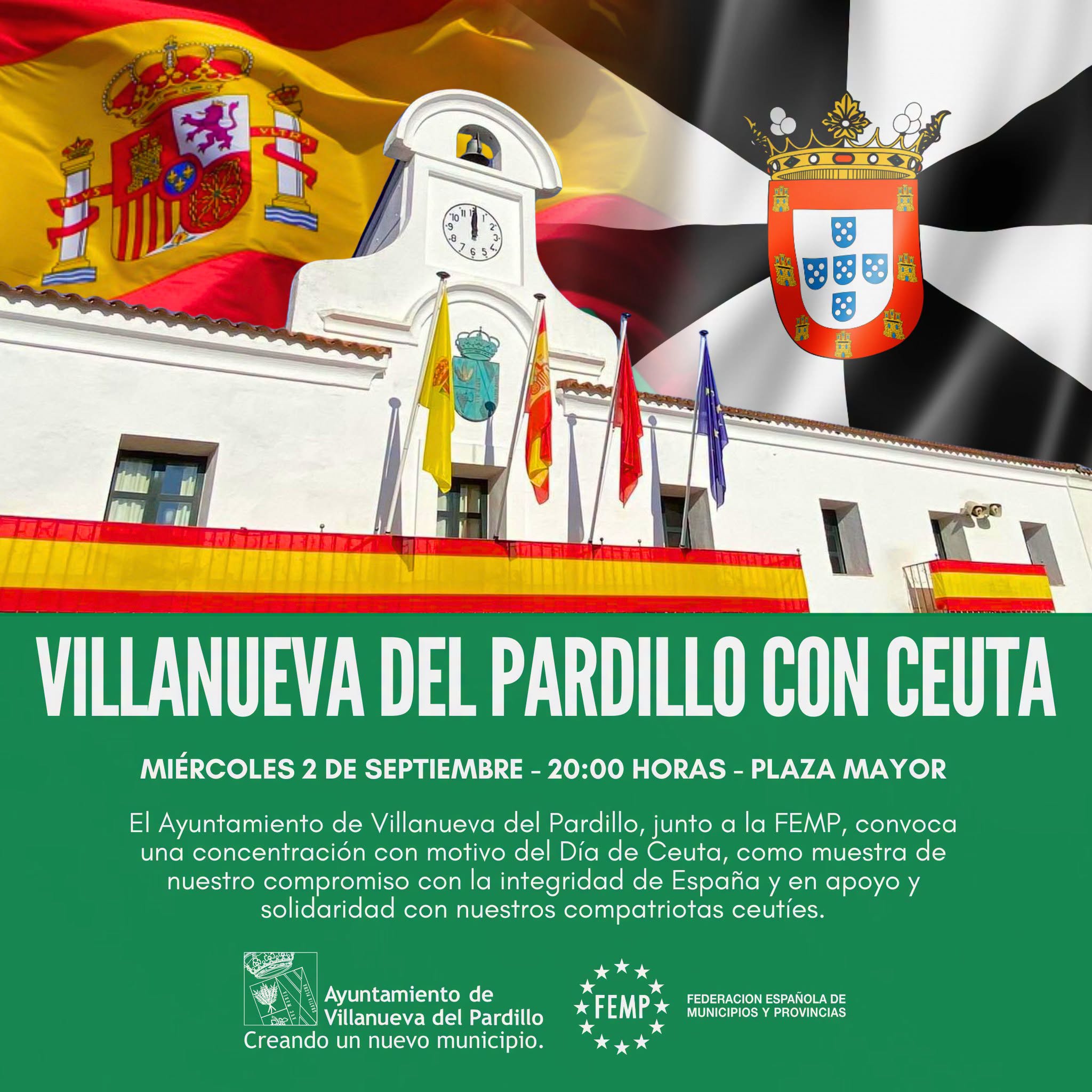 COMUNICADO OFICIAL. Convocada concentración Villanueva del Pardillo con Ceuta