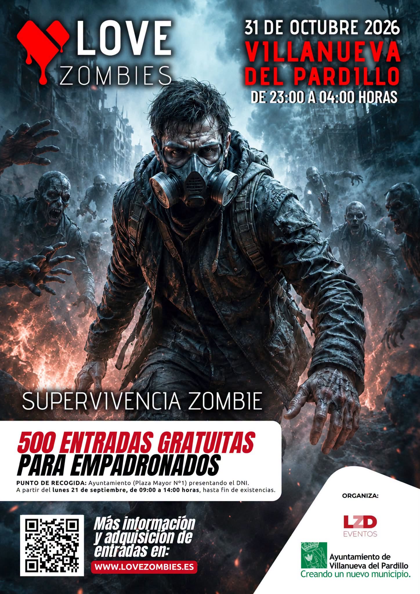 Llega el apocalipsis zombie a Villanueva del Pardillo con 500 entradas gratuitas para empadronados.