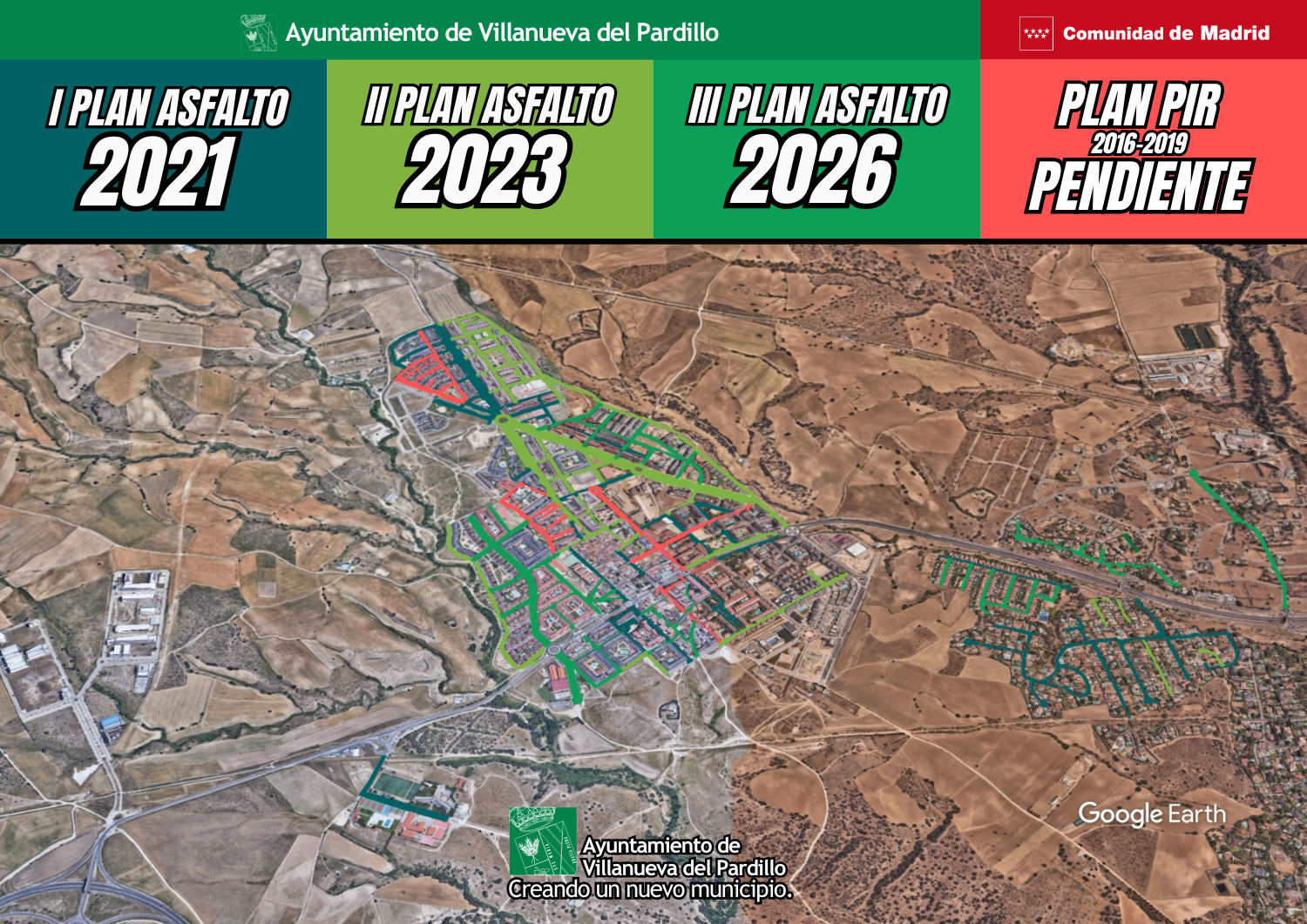 El III Plan Asfalto sigue transformando Villanueva del Pardillo