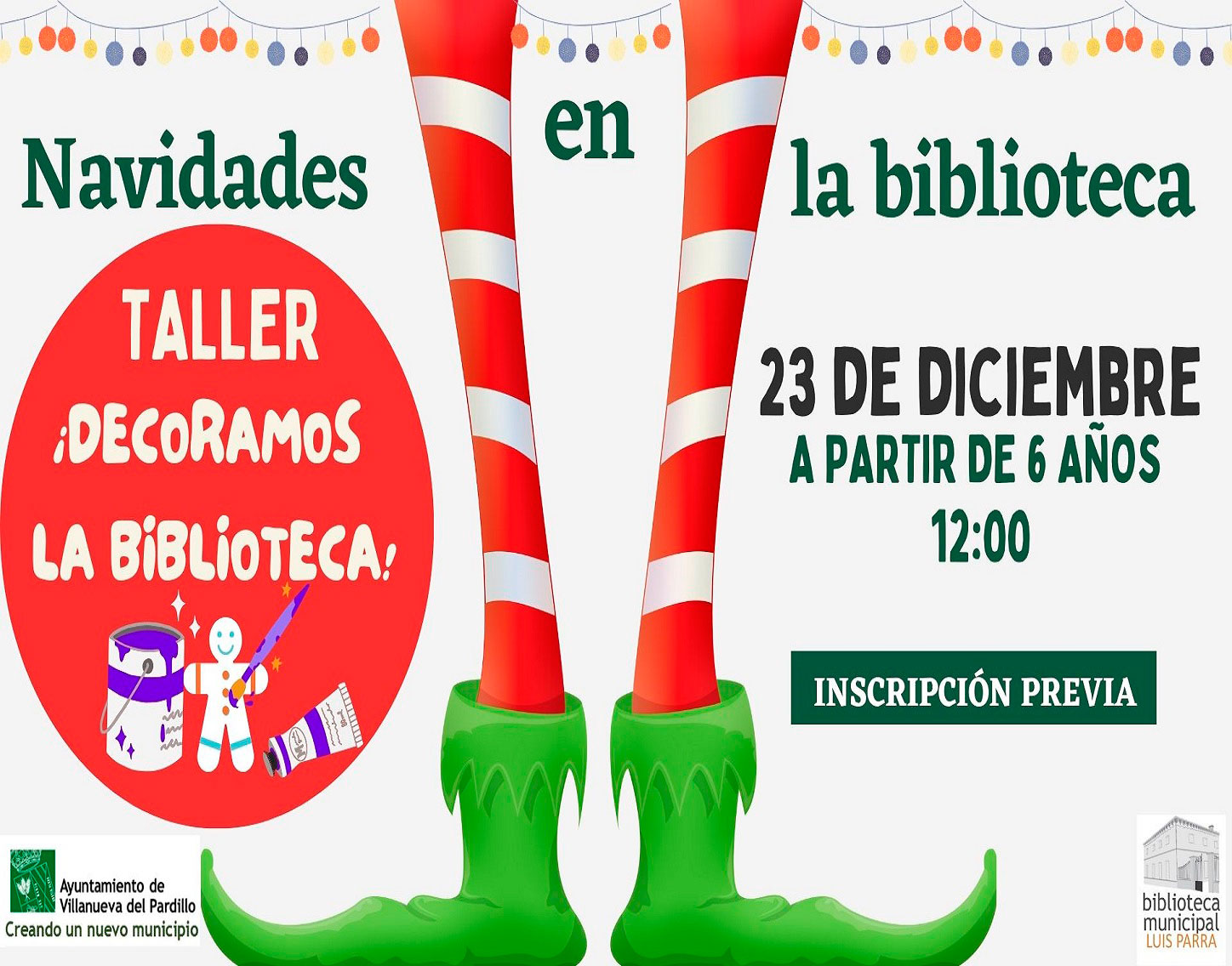 Taller Navideño en la Biblioteca, lunes 23 de diciembre'24