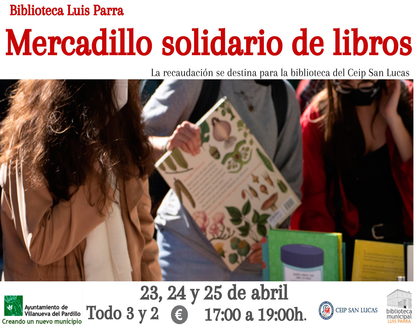 Mercadillo de libros solidario, del 23 al 25 de abril