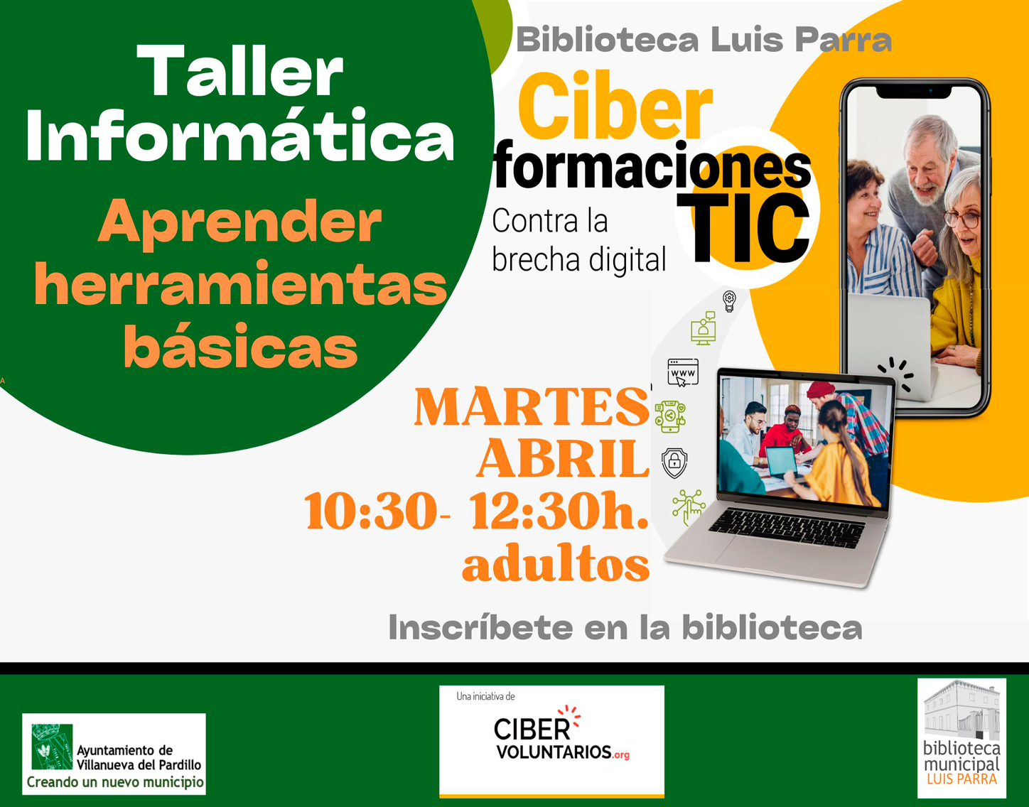 Taller de informática para adultos, martes 15 abril'25