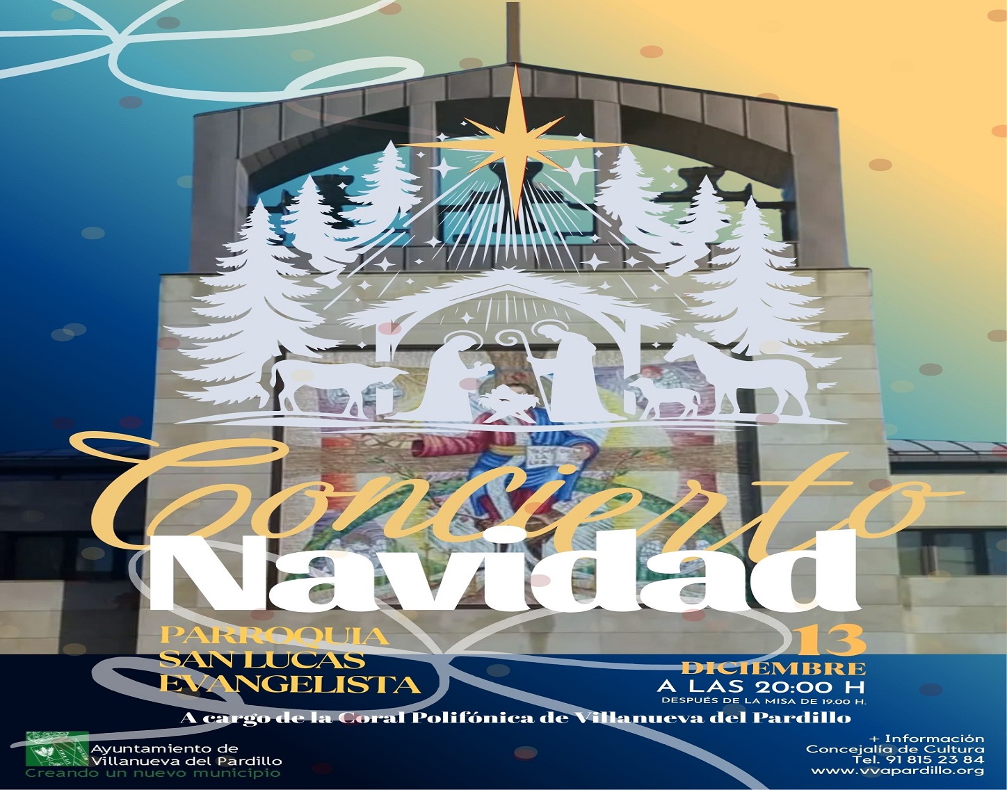 Concierto de Navidad de la Coral Polifónica de Villanueva del Pardillo, sábado 13 de diciembre'25