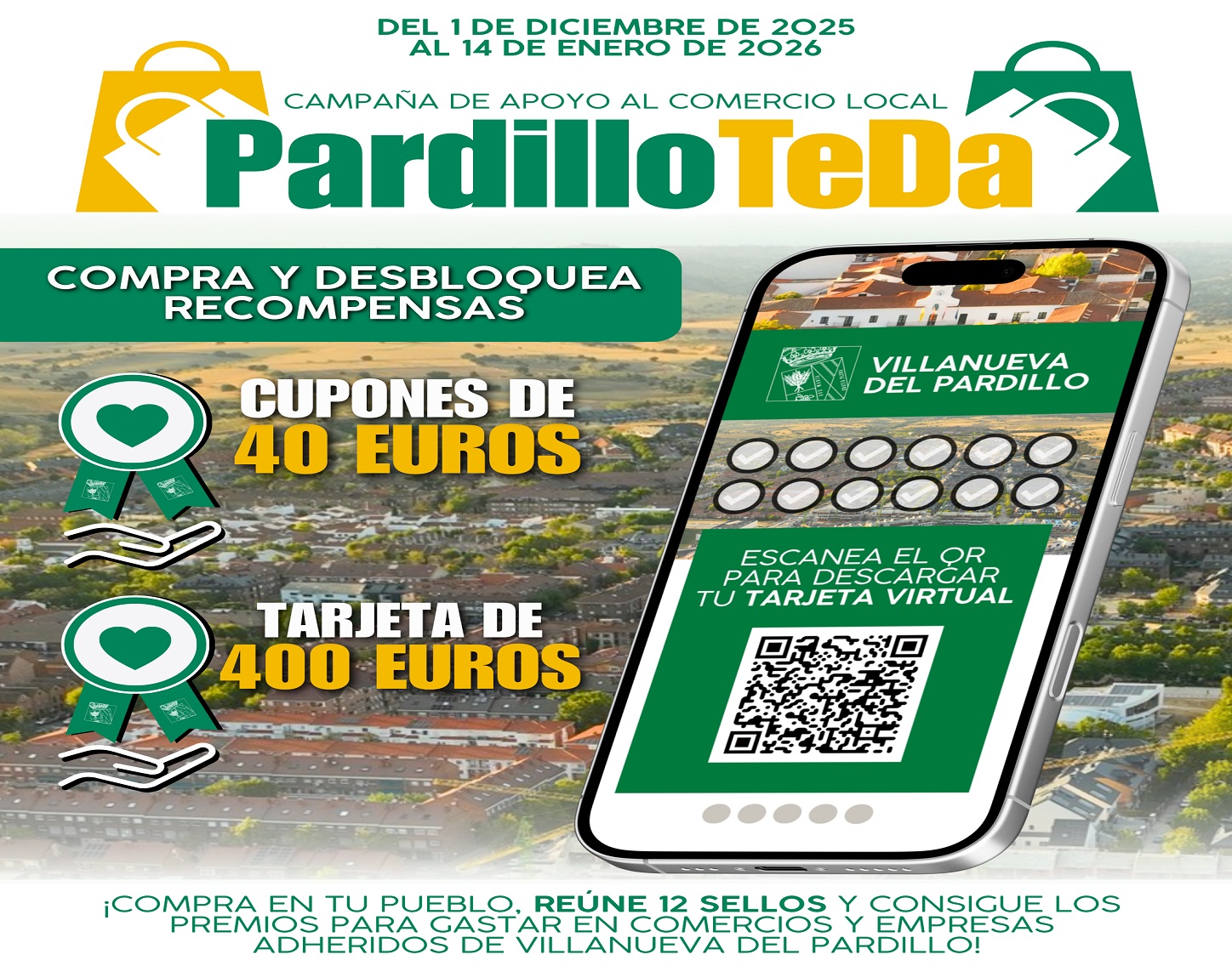 Gana 400 euros por consumir en los comercios de Villanueva del Pardillo a través de PardilloTeDa