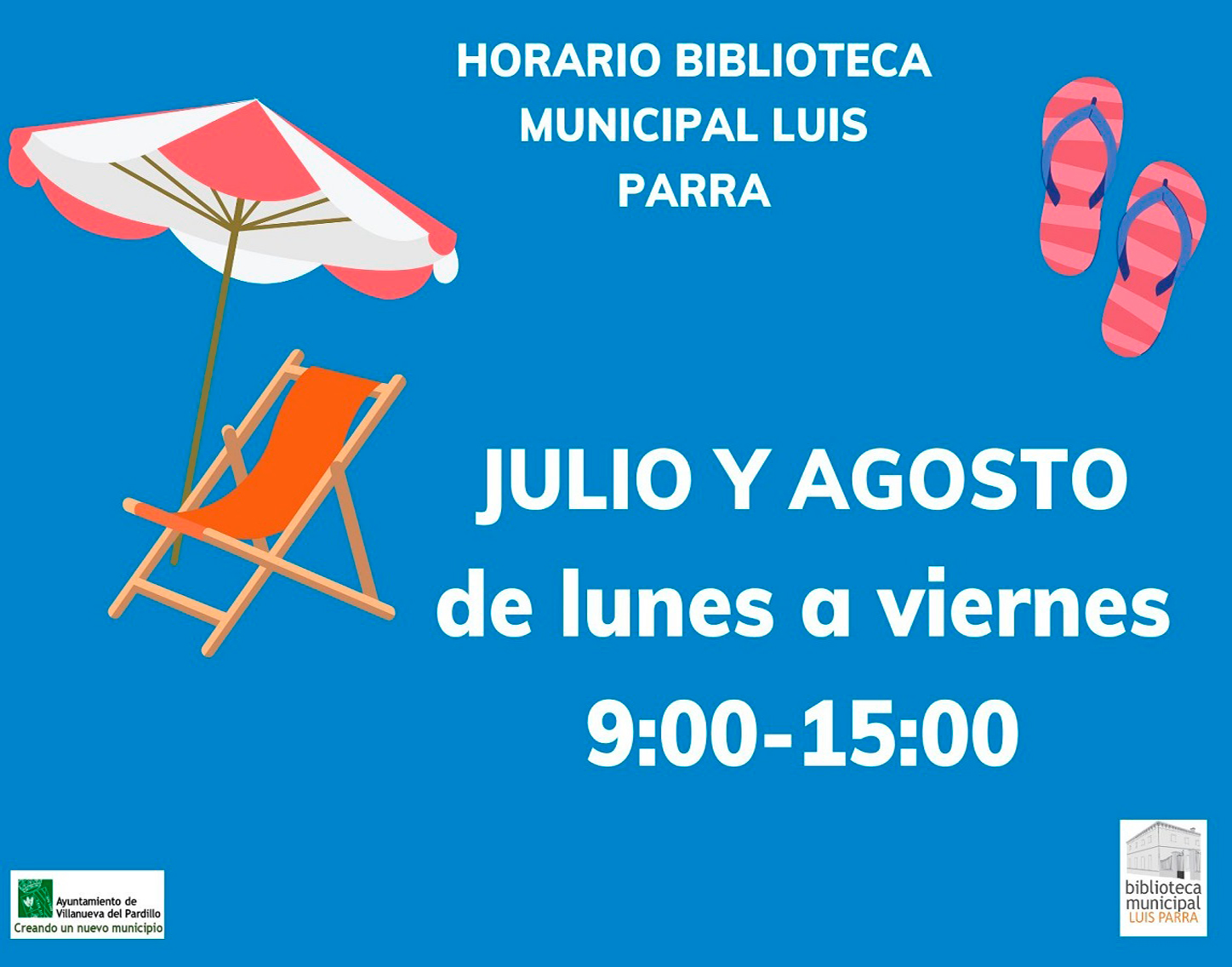 Biblioteca Luis Parra, información y horarios julio y agosto'25