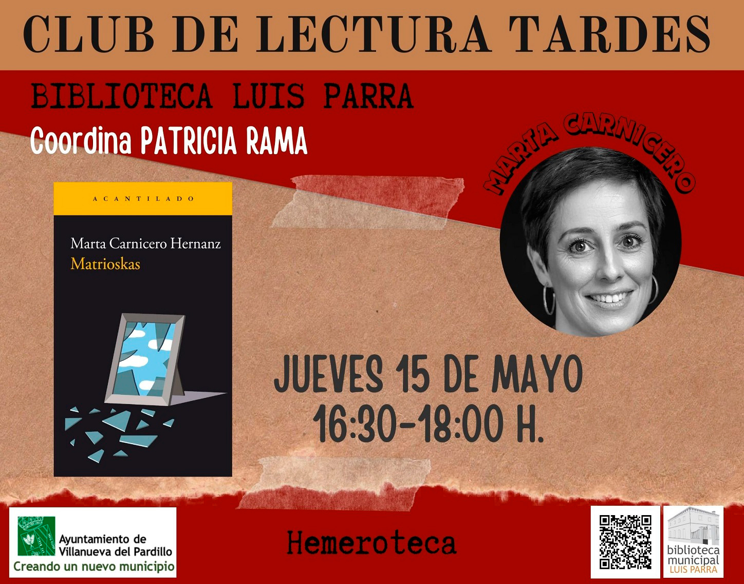 Club de lectura Adultos. Tarde. Jueves 15 de mayo'25