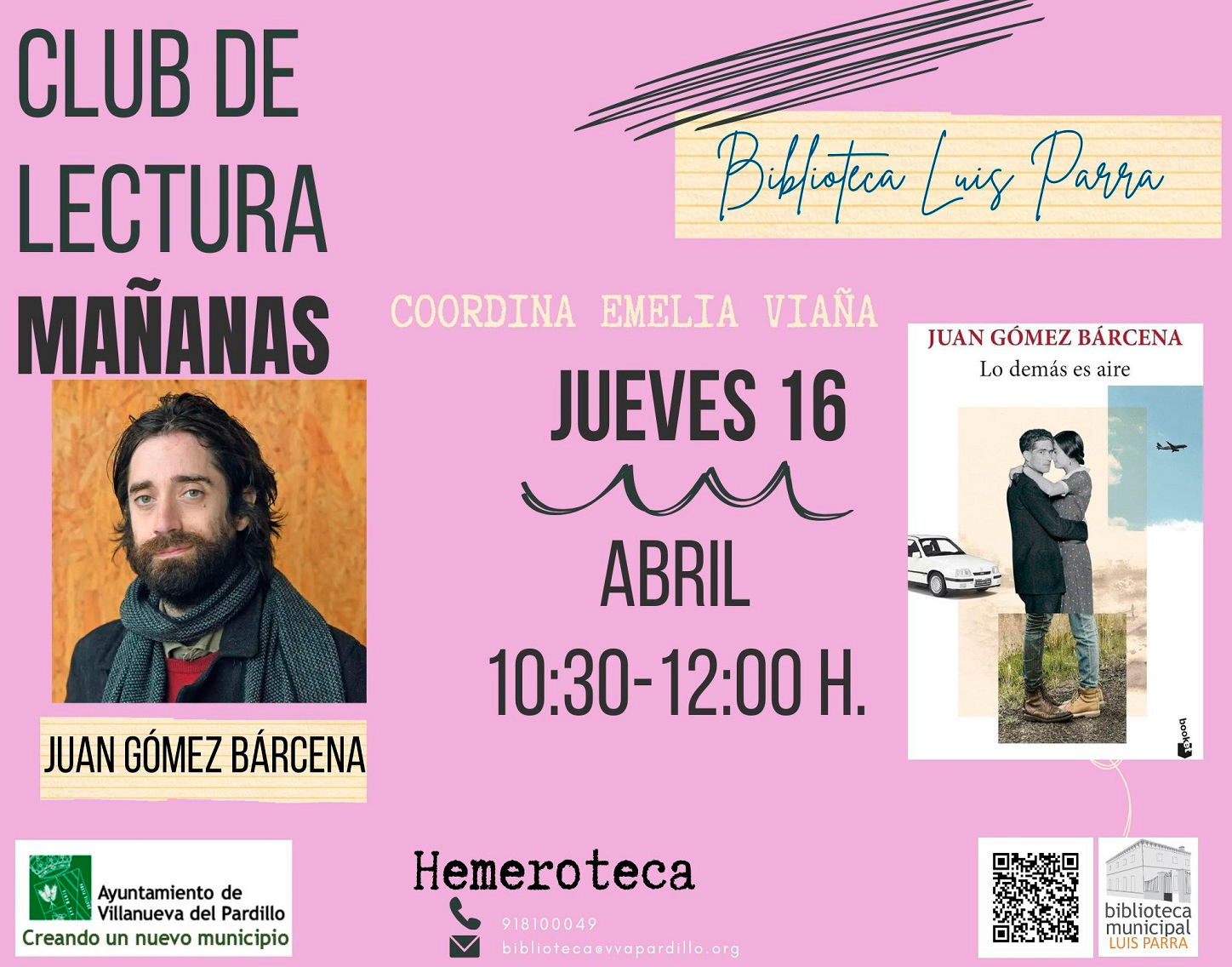 Club de lectura Adultos. Mañana. Jueves 16 de abril'26