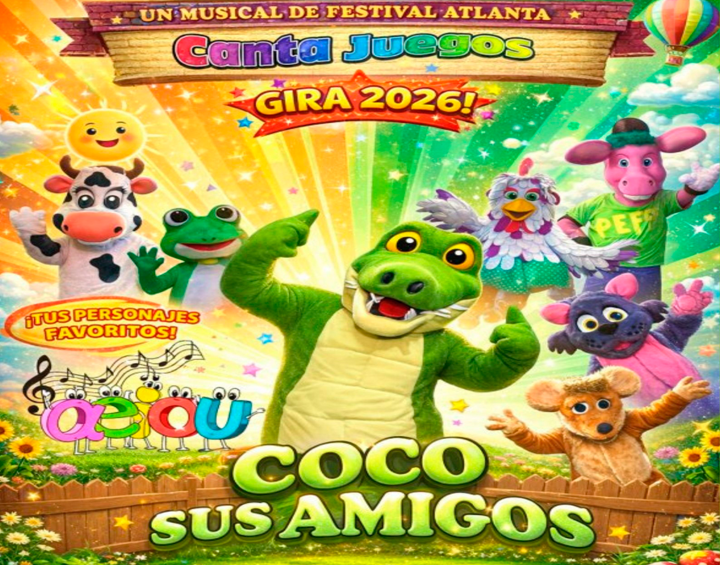 Musical "Coco y sus amigos", sábado 11 de abril'26