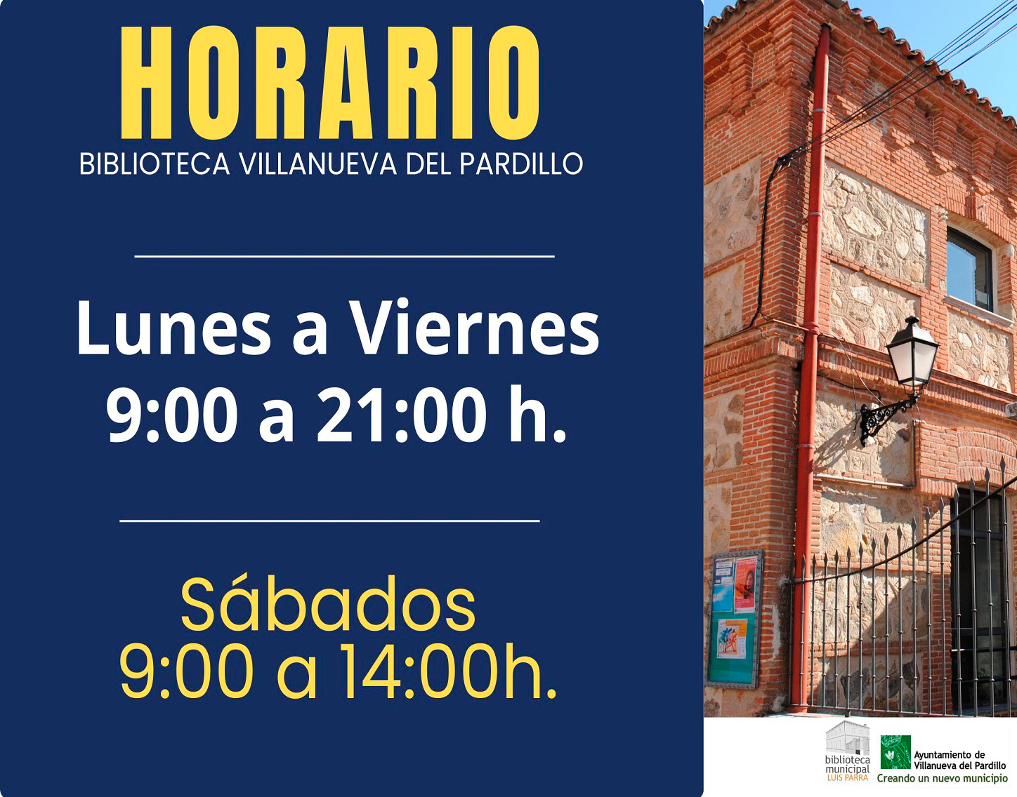 Biblioteca Municipal Luis Parra, ampliación horario fines de semana