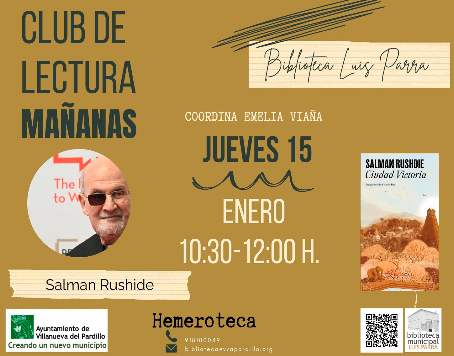 Club de lectura Adultos. Mañana. Jueves 15 de enero'26