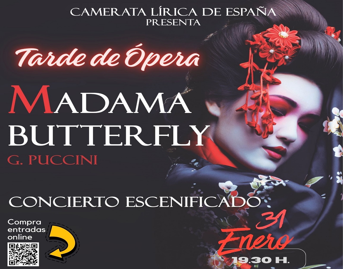 Ópera "Madama Butterfly". Concierto escenificado, sábado 31 de enero'26