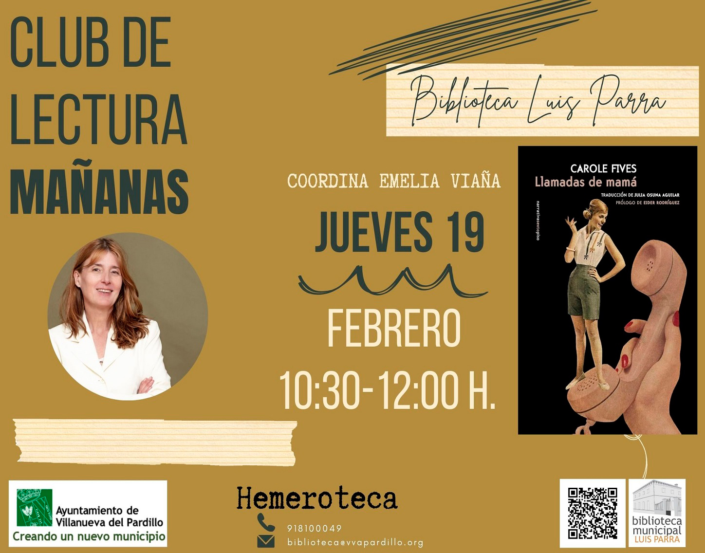 Club de lectura Adultos. Mañana. Jueves 19 de febrero'26