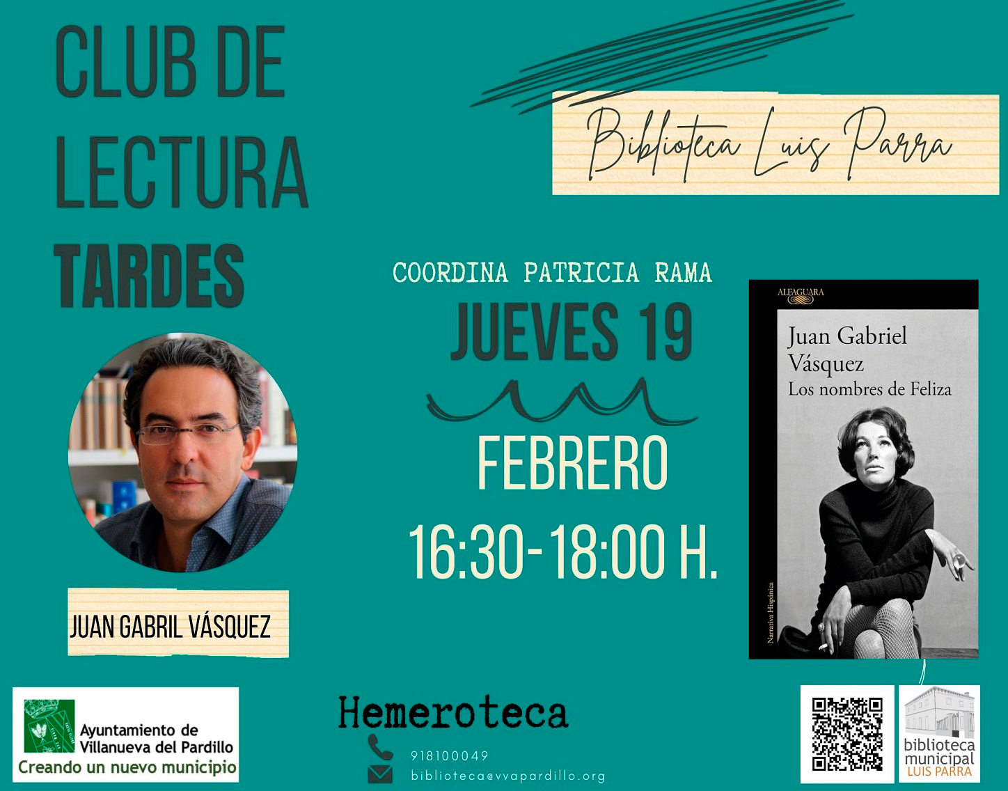 Club de lectura Adultos. Tarde. Jueves 19 de febrero'26