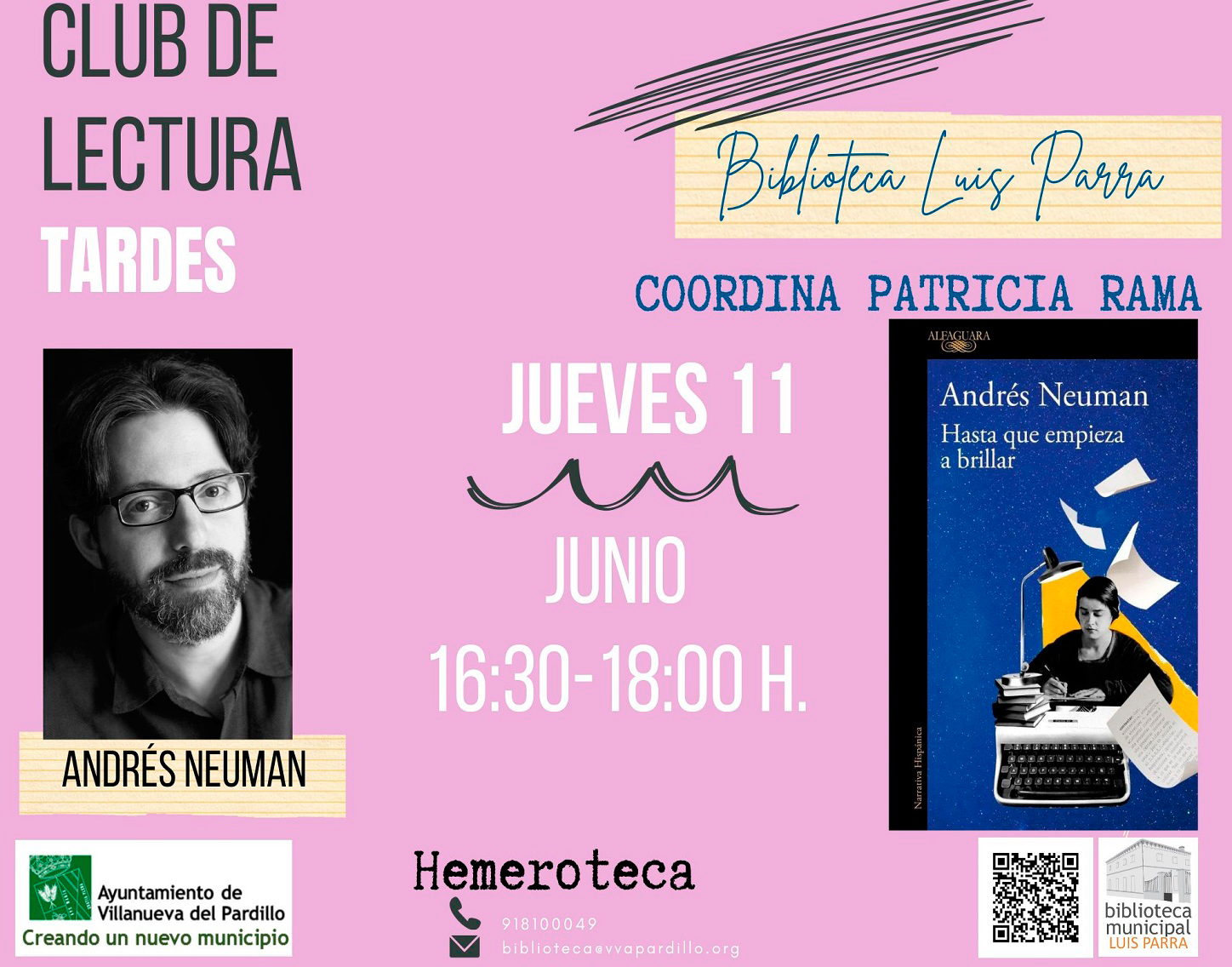 Club de lectura Adultos. Tarde. Jueves 11 de junio'26