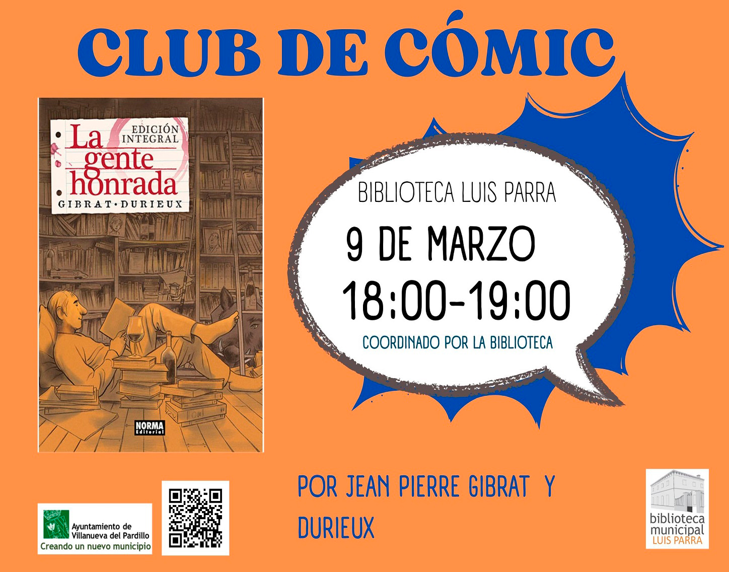 Club de lectura de cómic, lunes 9 de marzo'26
