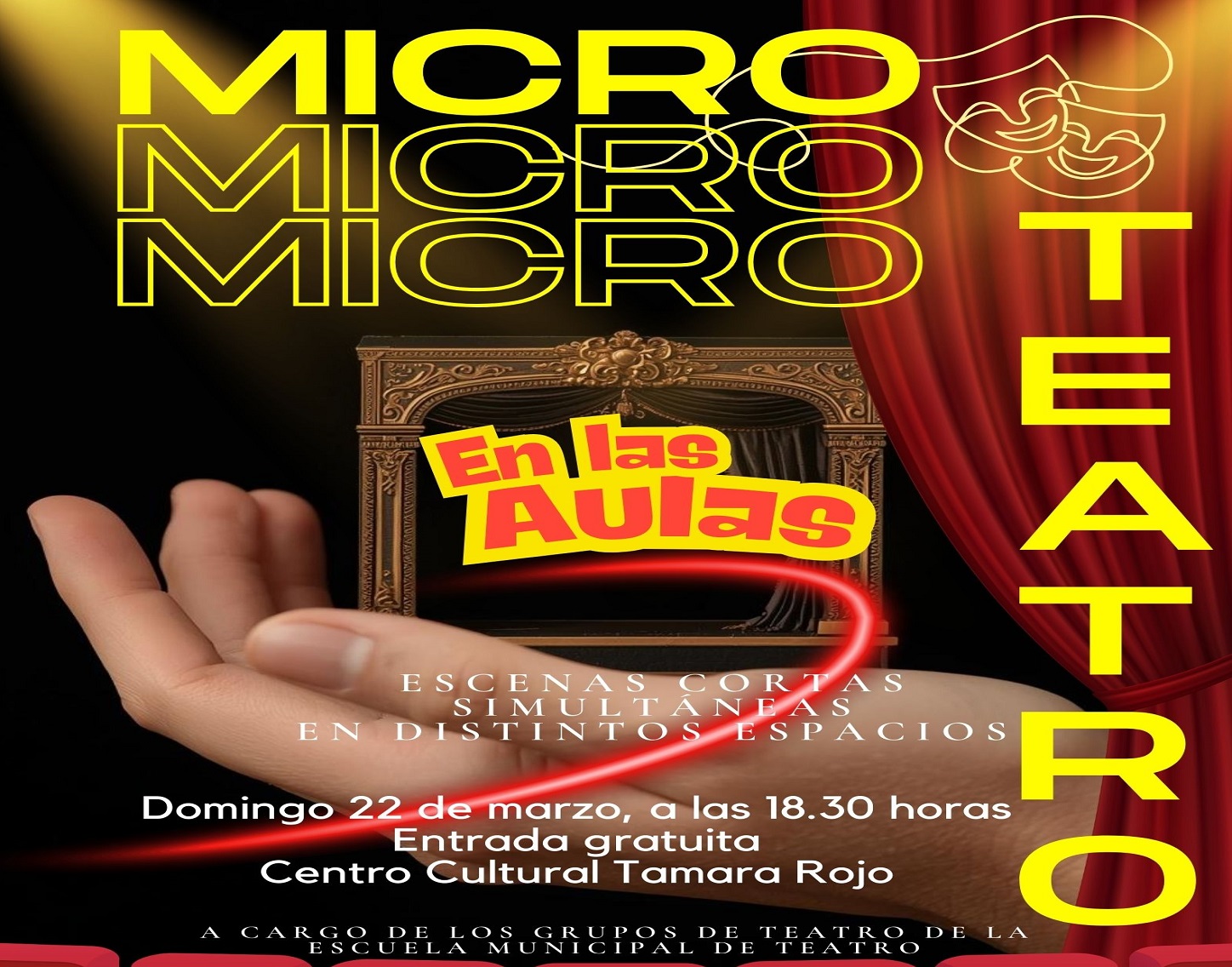"Microteatro en las aulas", domingo 22 de marzo'26