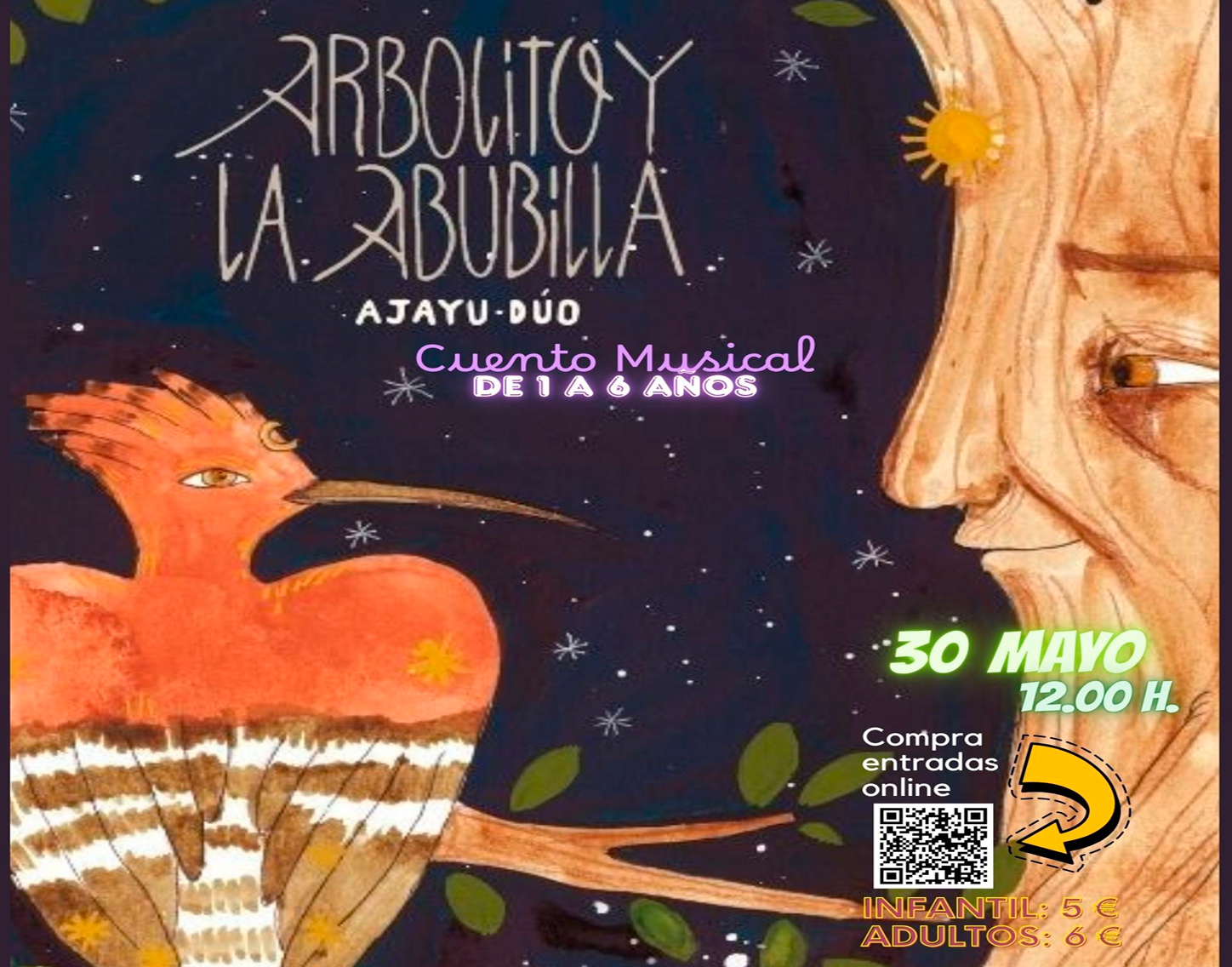 Cuento Musical "Arbolito y la Abubilla", sábado 30 de mayo'26