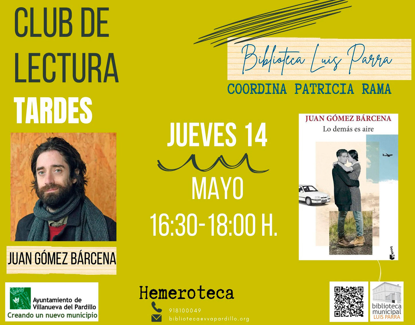 Club de lectura Adultos. Tarde. Jueves 14 de mayo'26