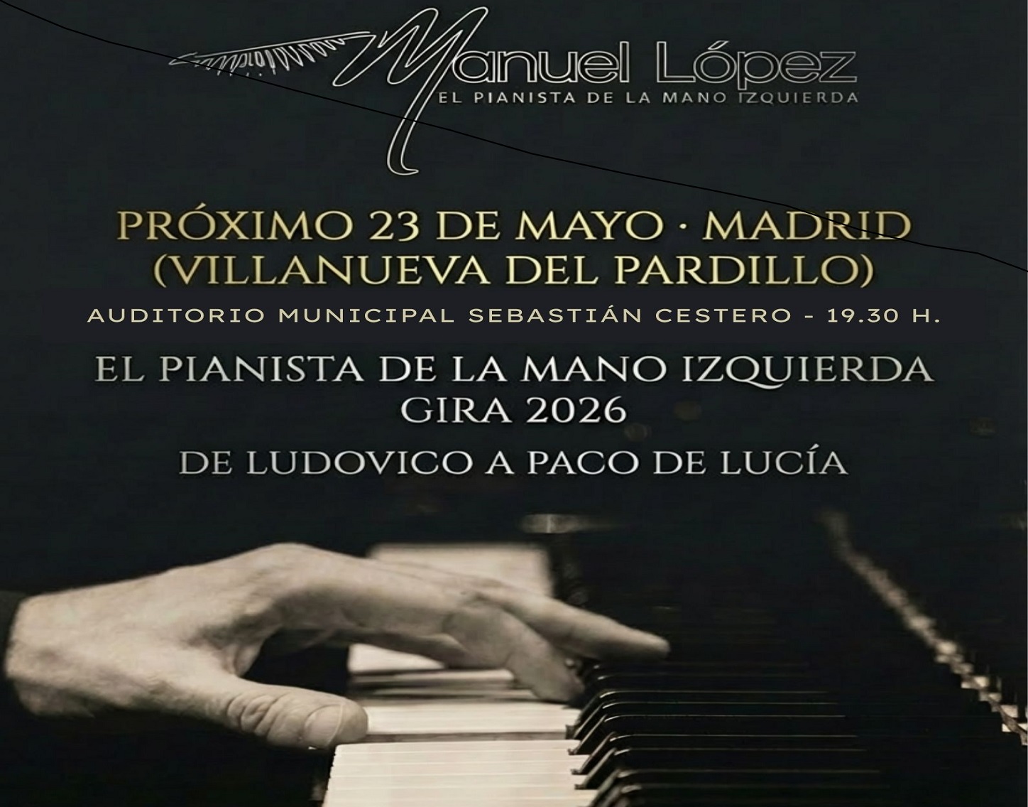 Concierto "El pianista de la mano izquierda", sábado 23 de mayo'26