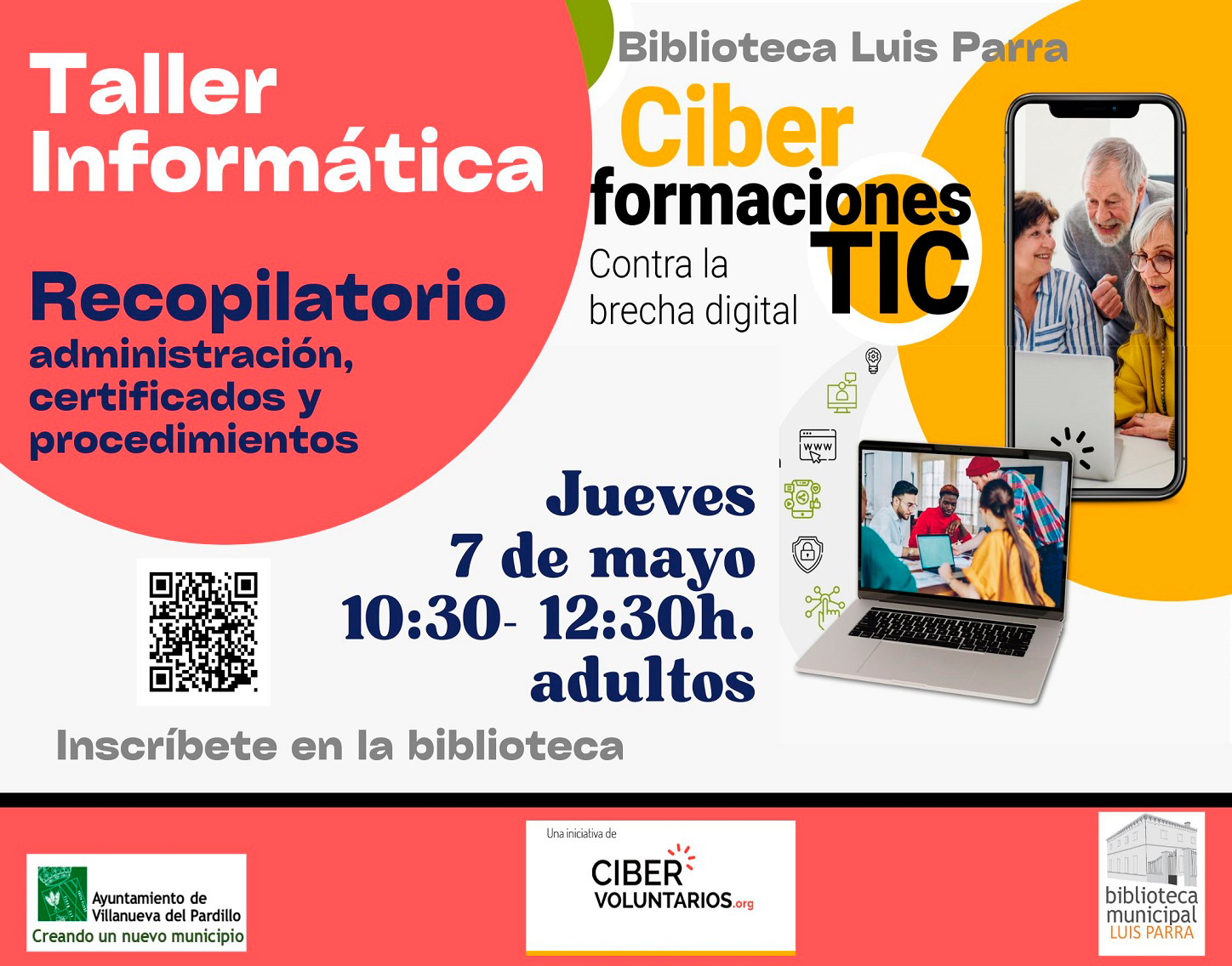 Taller de informática para mayores, jueves 7 de mayo'26