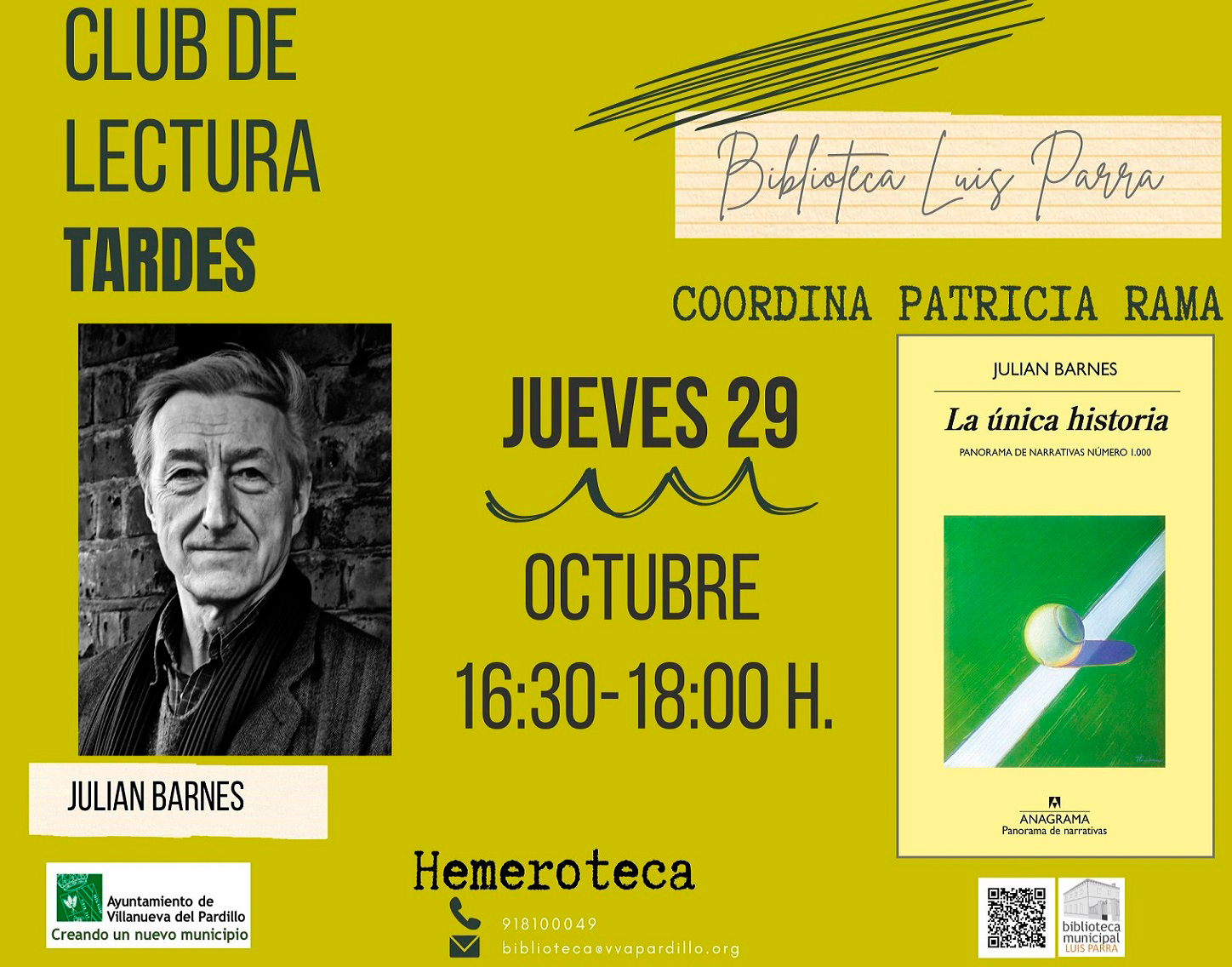 Club de lectura Adultos. Tarde. Jueves 29 de octubre'26