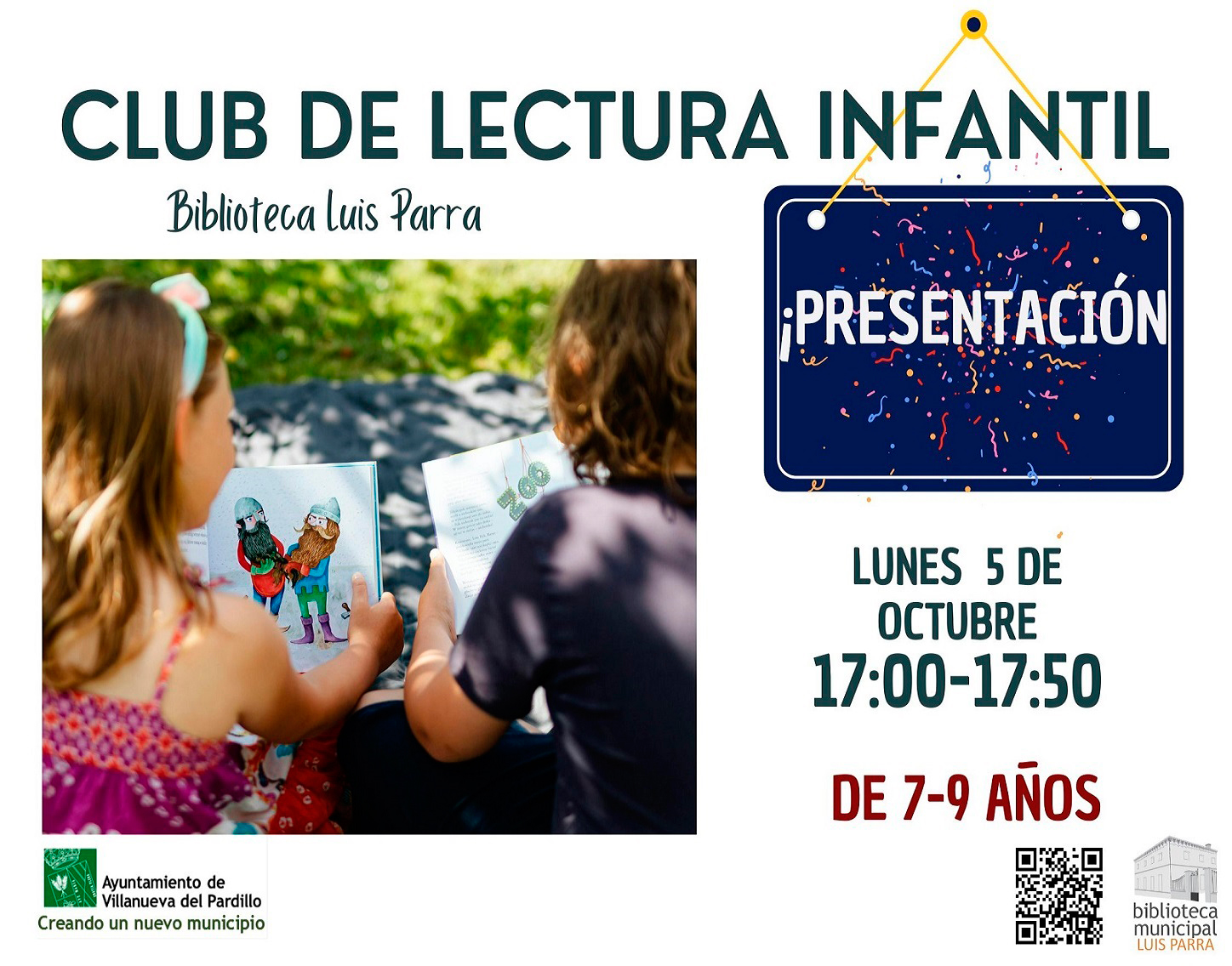 Club de lectura Infantil, lunes 5 de octubre'26