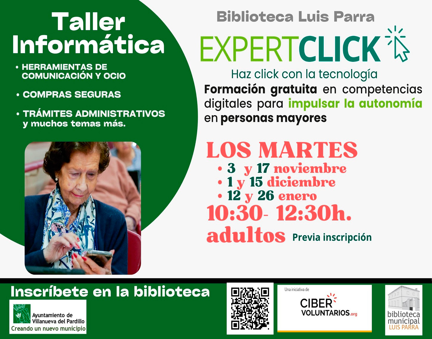 Taller de informática para adultos en la Biblioteca