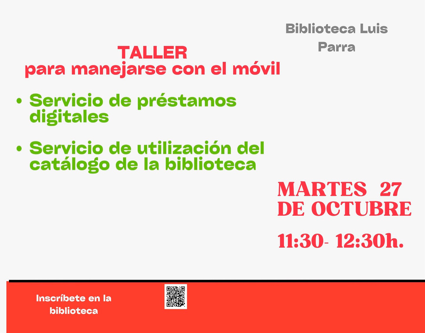 Taller de alfabetización, martes 27 de octubre'26