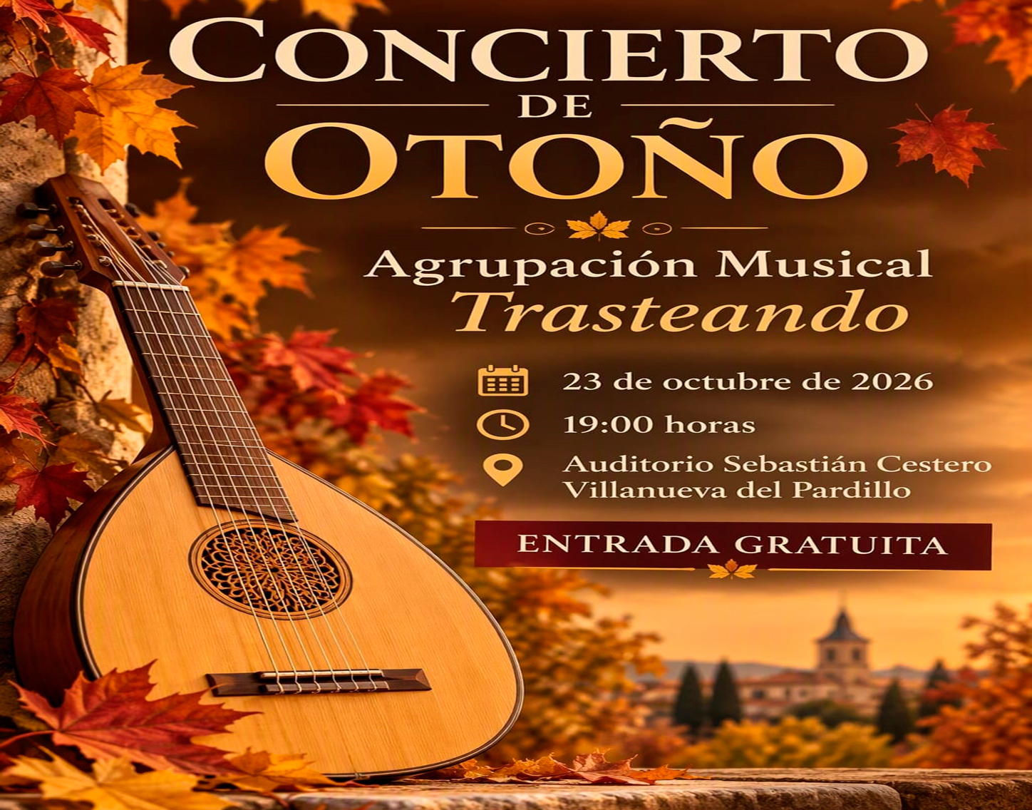 Concierto de Otoño de la Agrupación Musical Trasteando, viernes 23 de octubre'26
