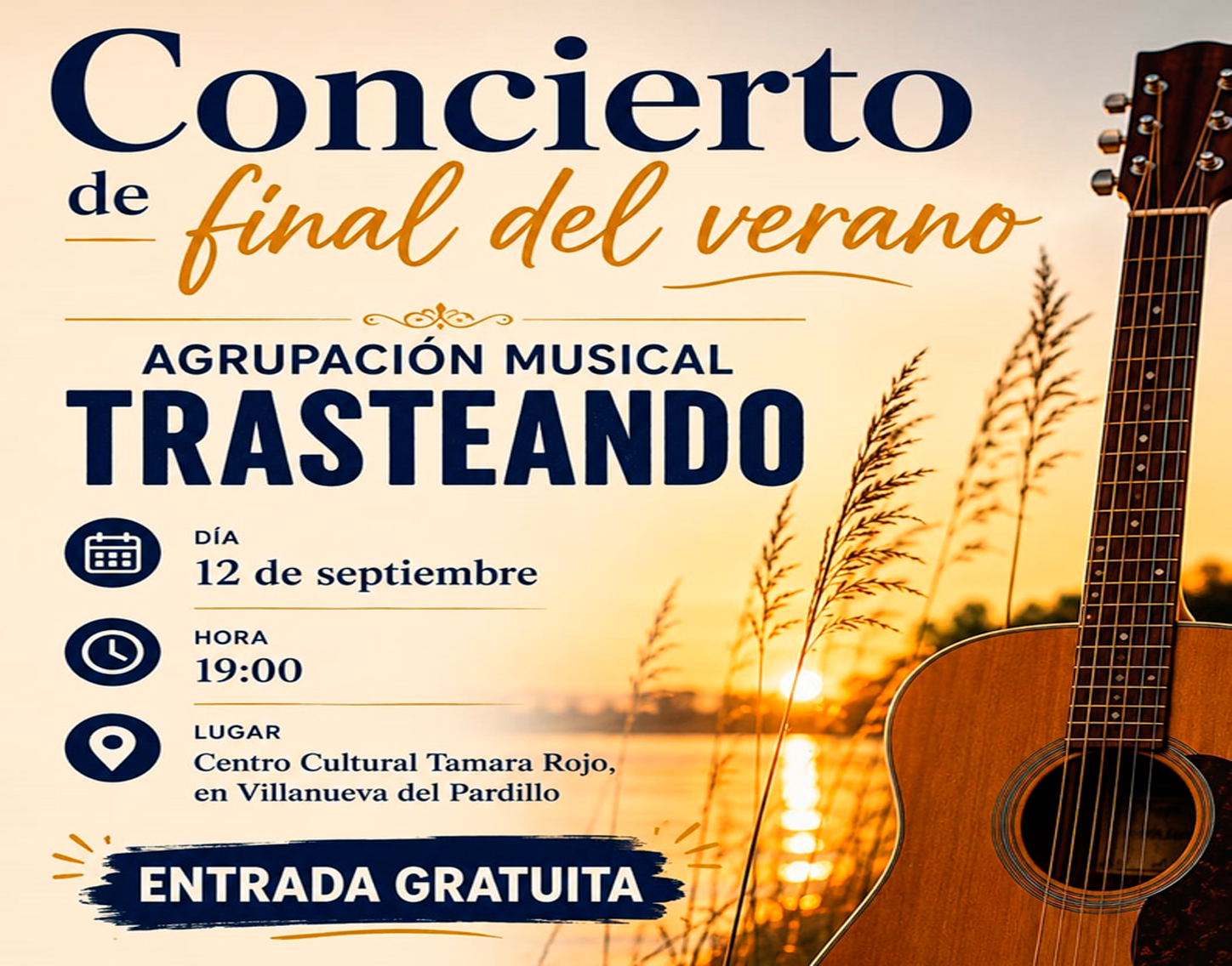 Concierto de final de verano de la Agrupación Musical Trasteando, sábado 12 de septiembre'26