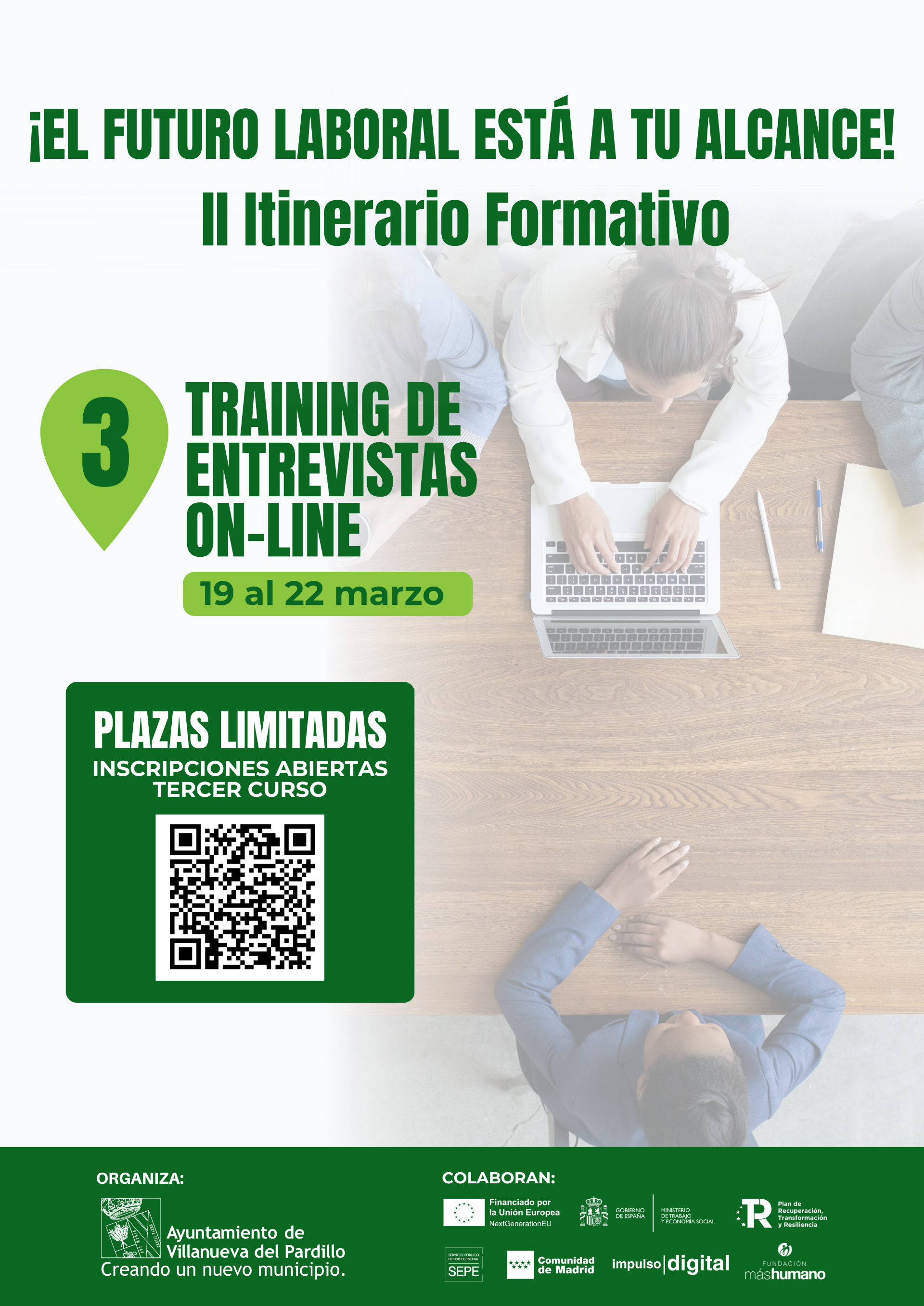 III TALLER FORMATIVO:“CLAVES PARA LA ENTREVISTA DE TRABAJO” ENTRENAMIENTO DE ENTREVISTAS ON LINE. 12/03/2024