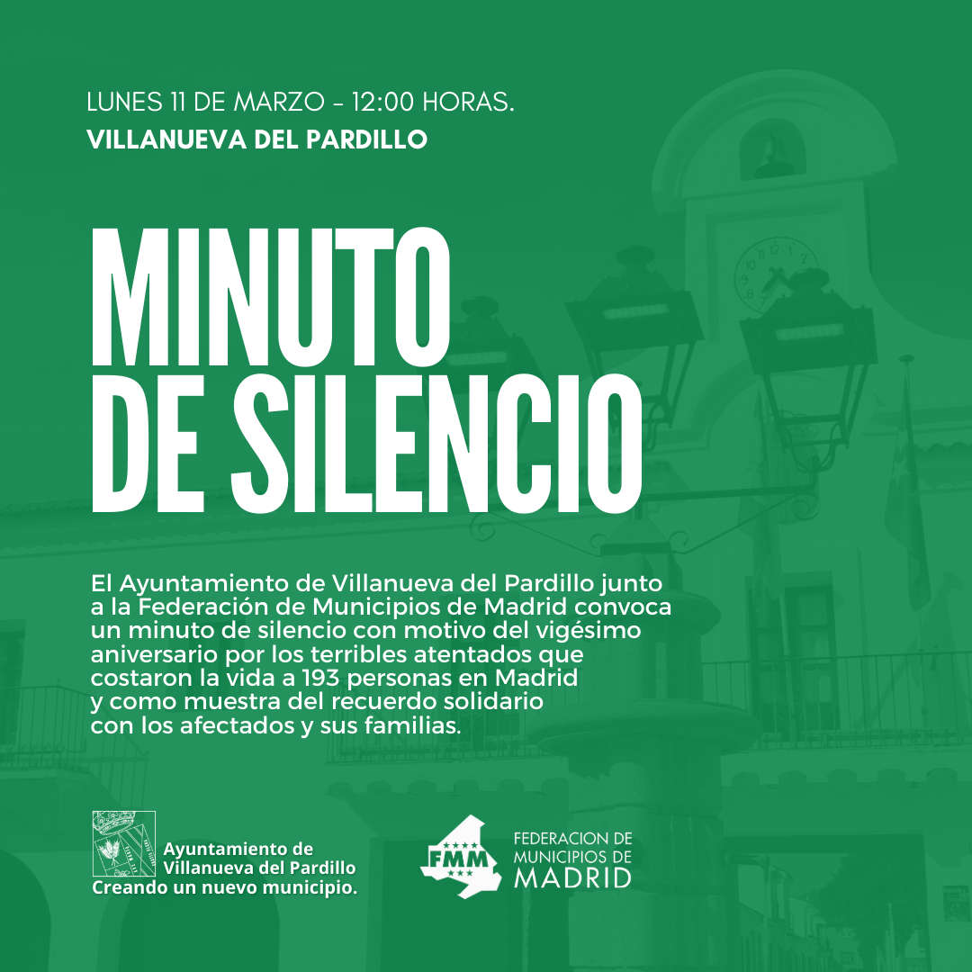 CONVOCADO MINUTO DE SILENCIO EN VILLANUEVA DEL PARDILLO. 08/03/2024