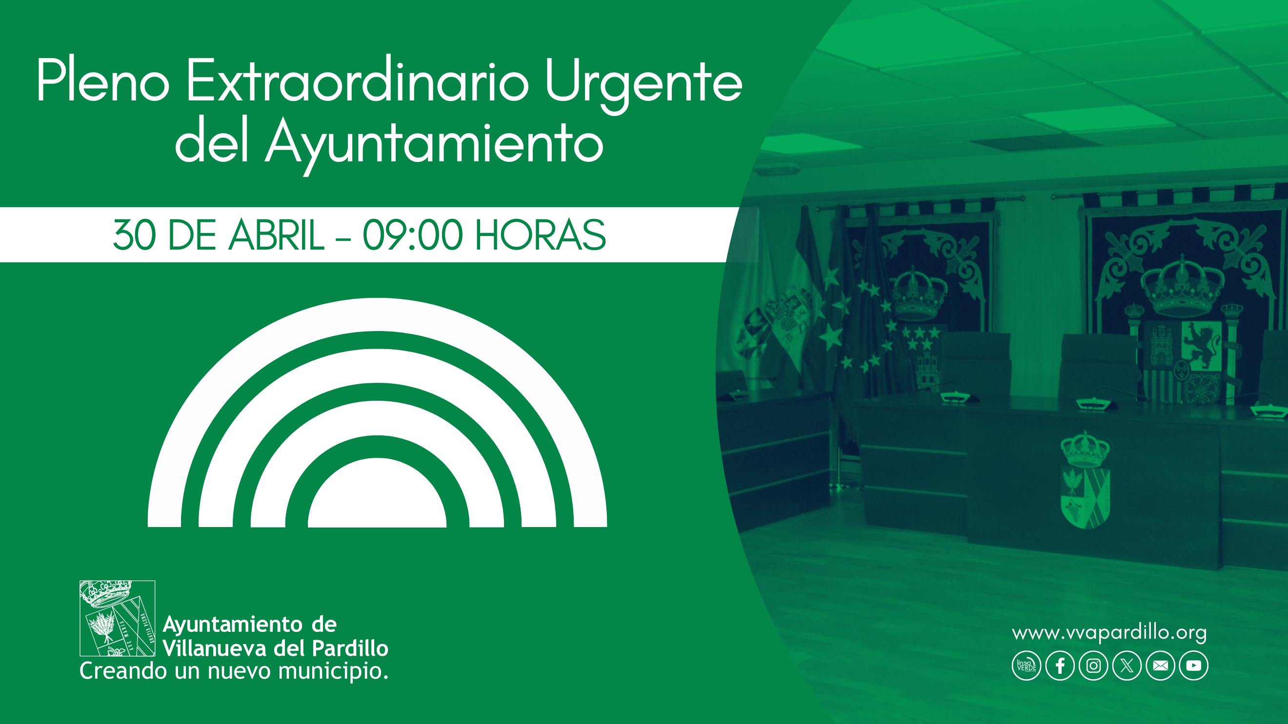 PLENO EXTRAORDINARIO URGENTE EN VILLANUEVA DEL PARDILLO. 29/04/2024