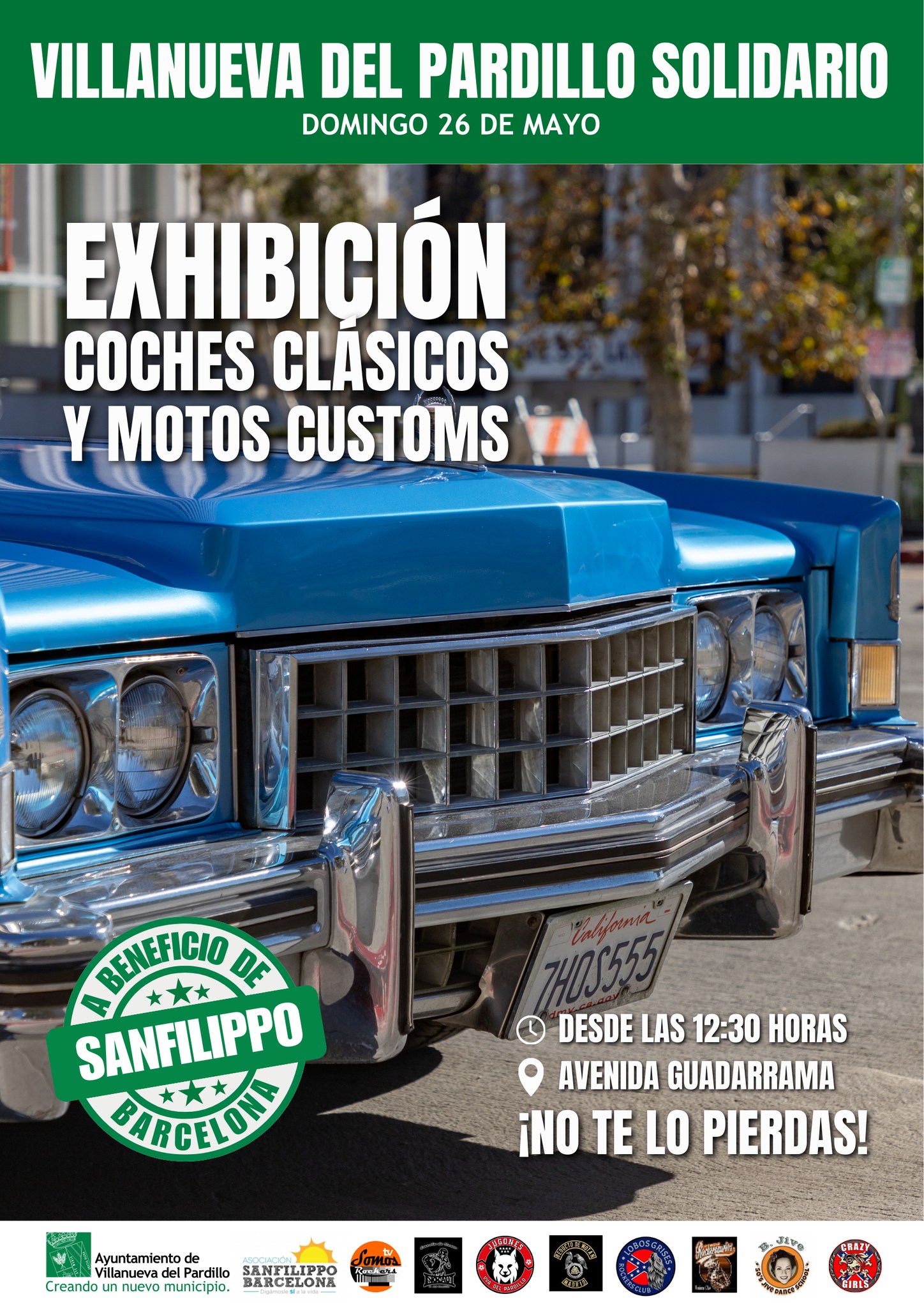 VILLANUEVA DEL PARDILLO SOLIDARIO. EXHIBICIÓN COCHES CLÁSICOS Y MOTOS CUSTOMS. 22/05/2024